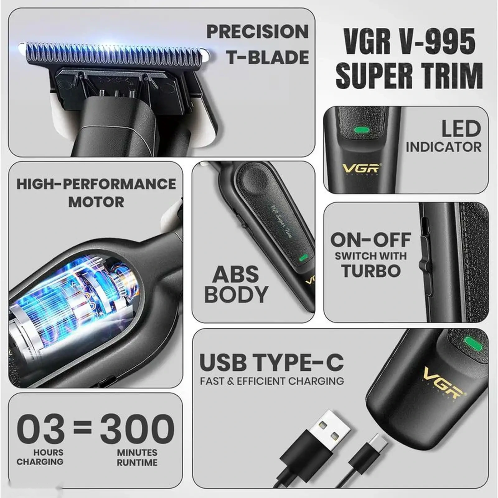 Мошинкаи касбии риштарошӣ ва кантовка VGR V-995 — фото 3