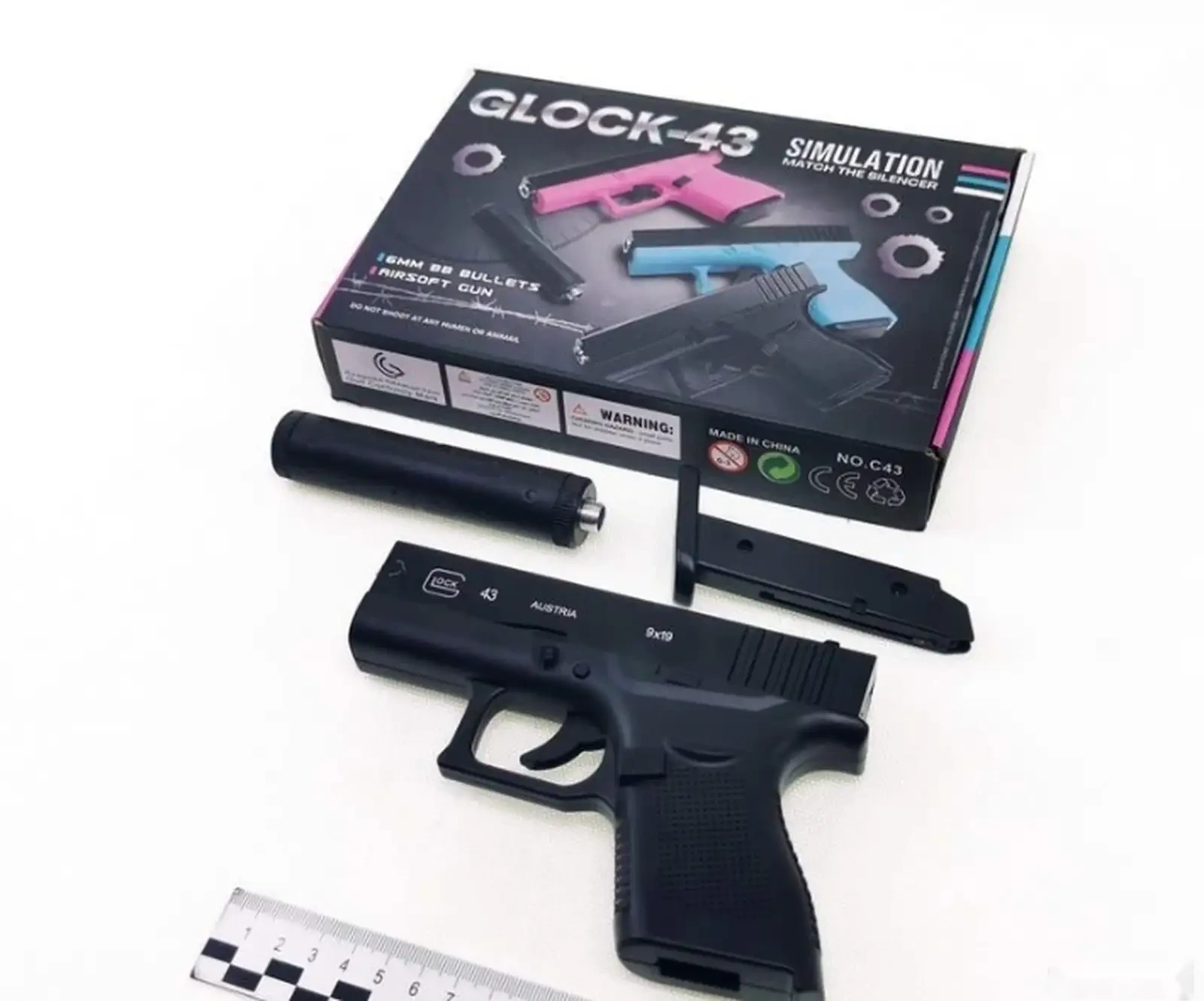 Пистолет игрушечный железный Glock 43 — фото 3