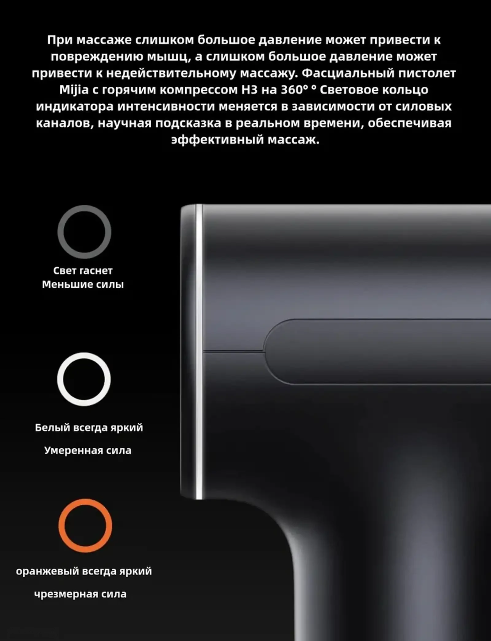Массажёр Mijia Smart Fascial Gun H3 — фото 6