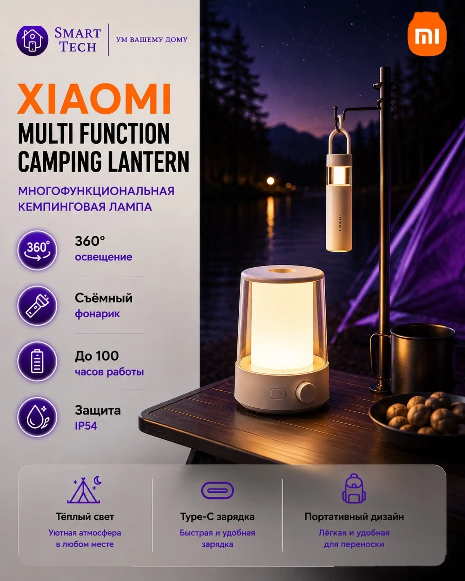 Лампа Xiaomi Mijia Split Camping Light