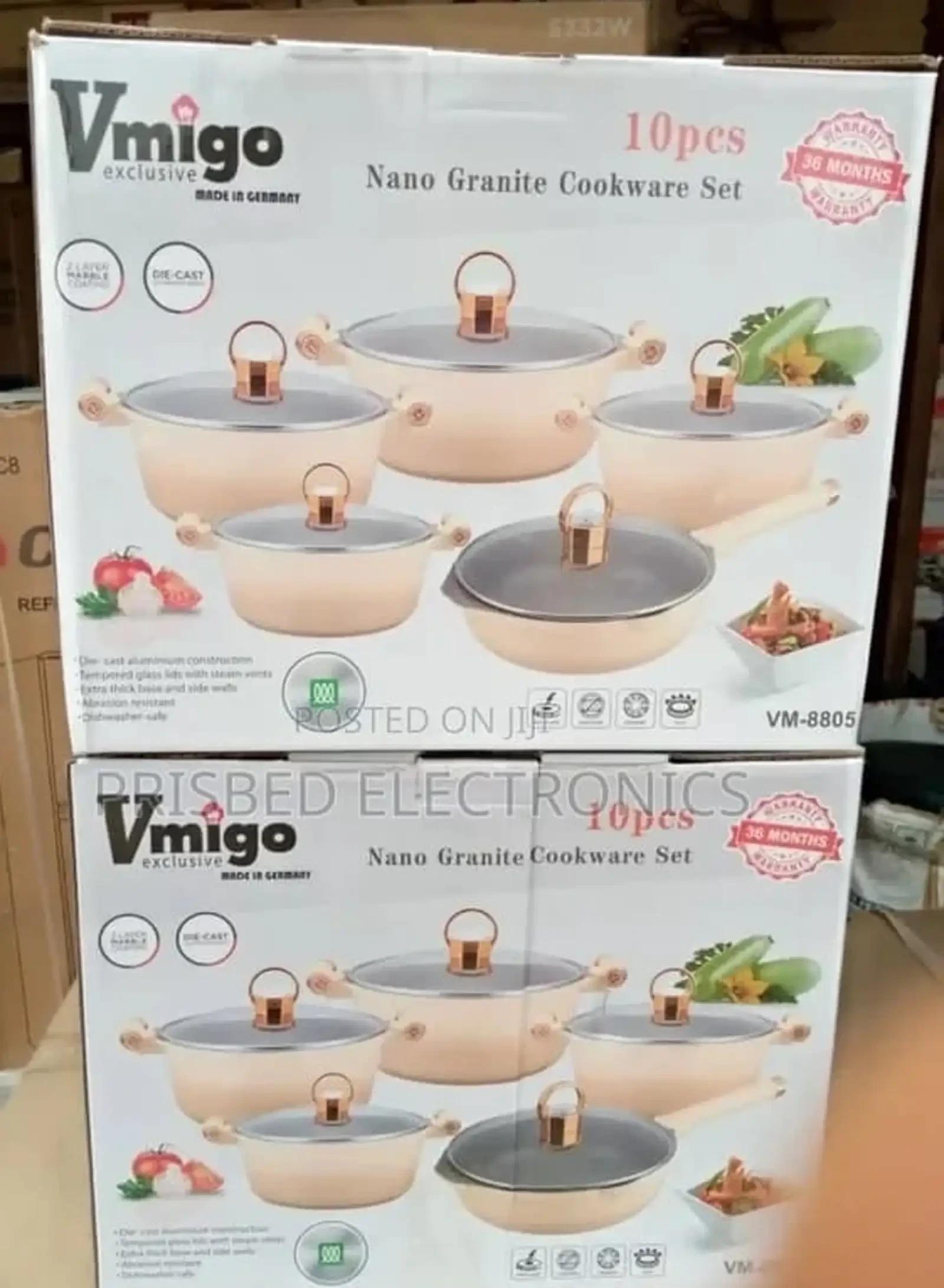 Набор посуды Vmigo Nano Granite Cookware Set 10 предметов