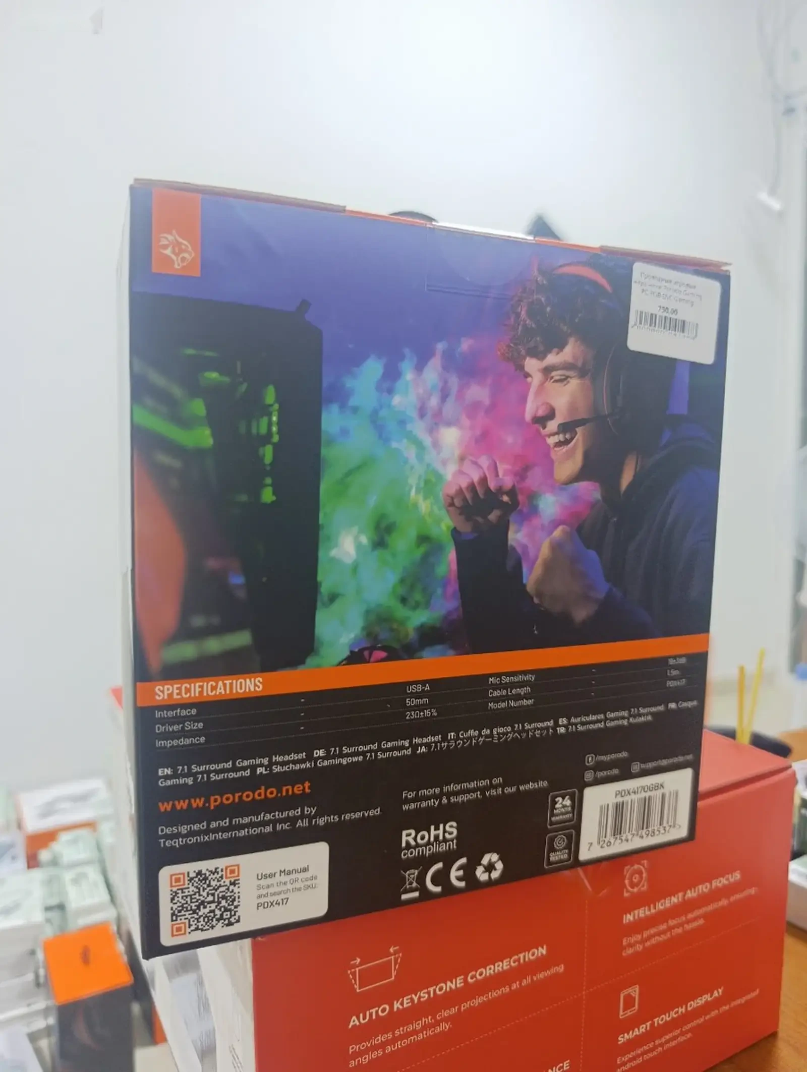 Проводные игровые наушники Porodo gaming pc rgb gaming — фото 2