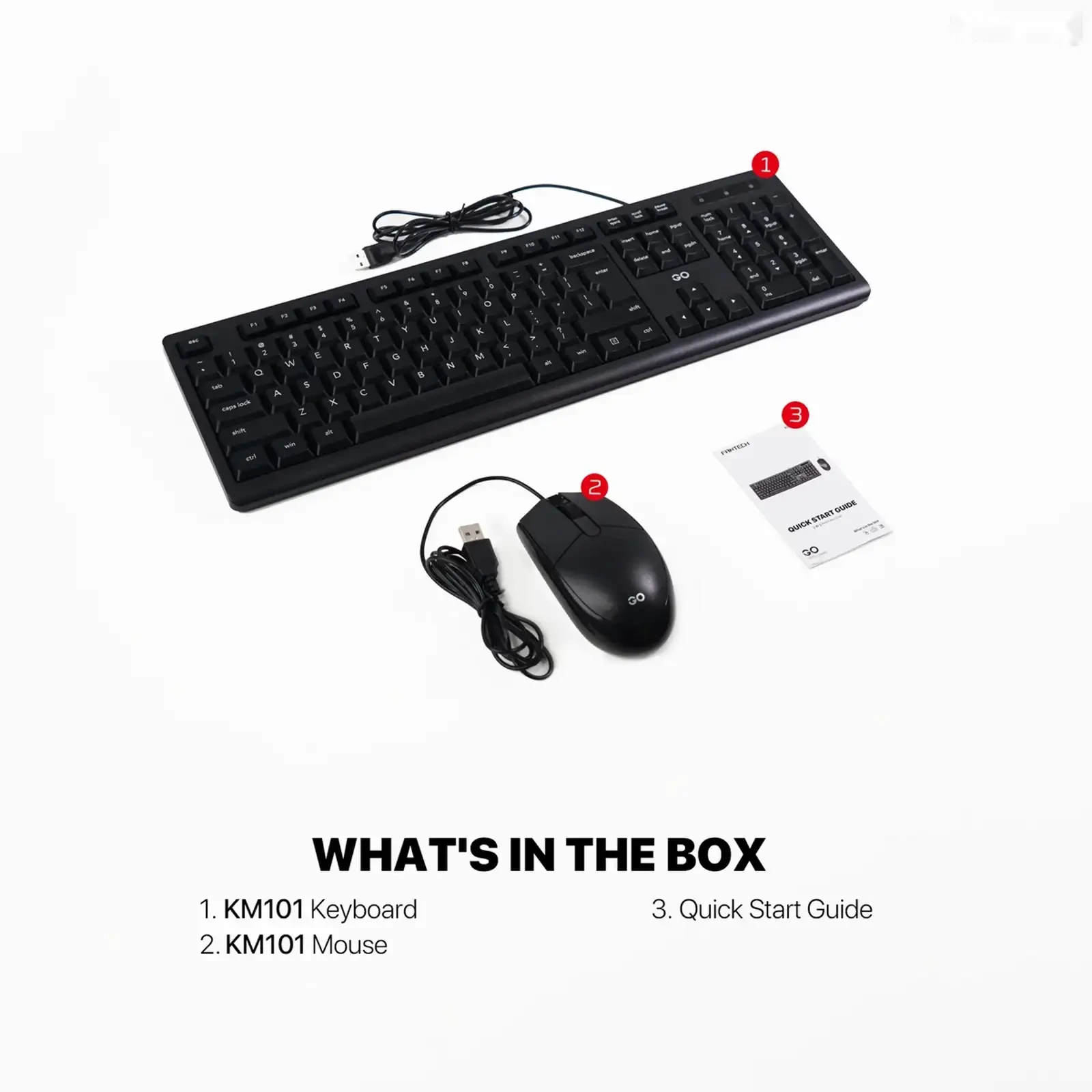 Проводная мышь и клавиатура Fantech KM101 GO Office Combo — фото 3