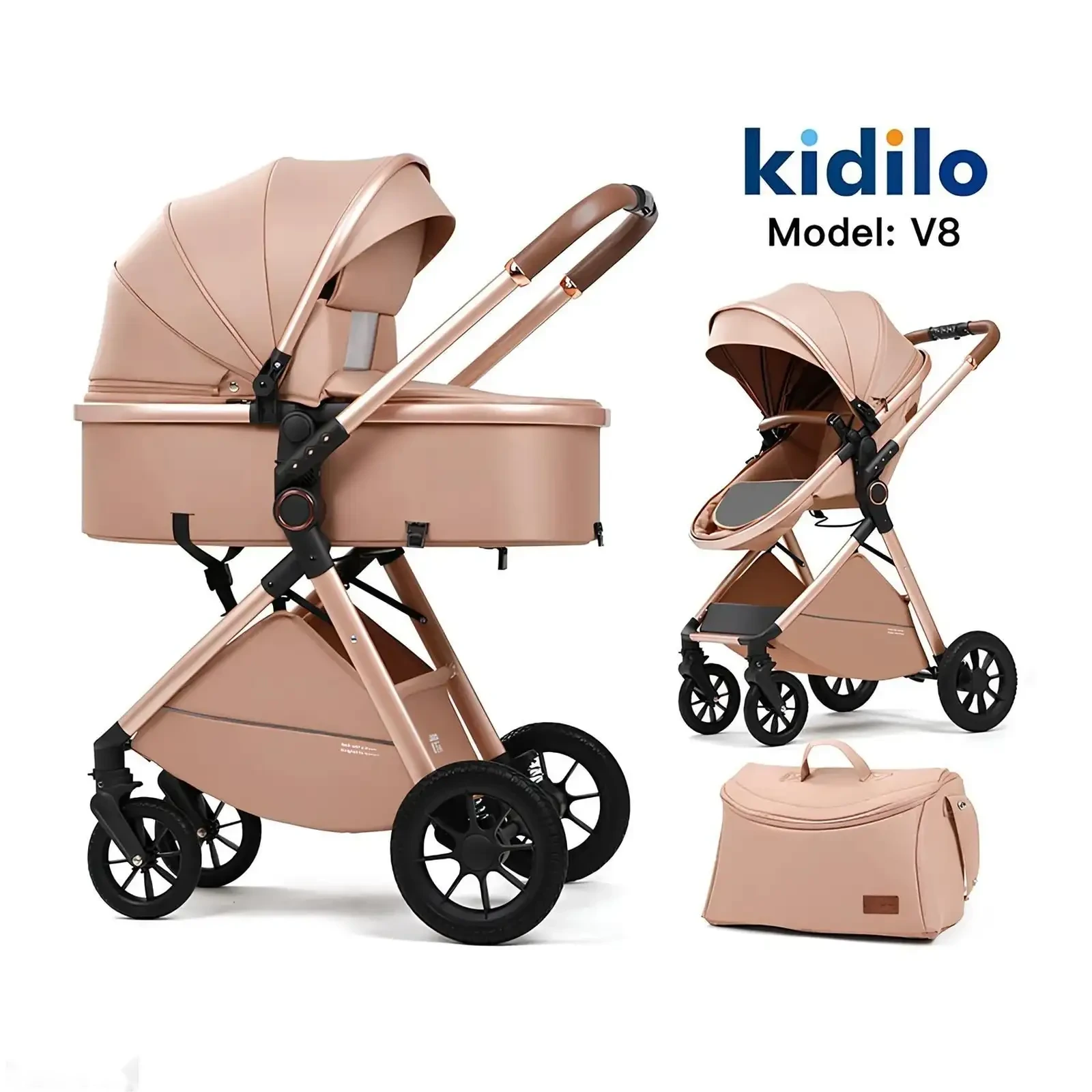 Коляска для новорождённых Kidilo 2 в 1 — фото 4