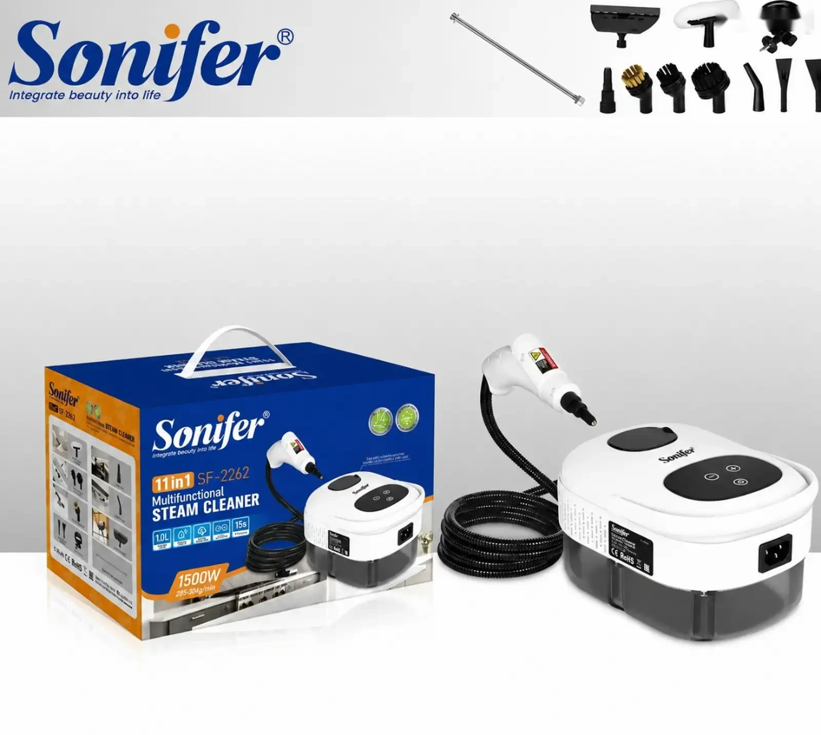 Многофункциональный пароочиститель 11В1 Sonifer — фото 2