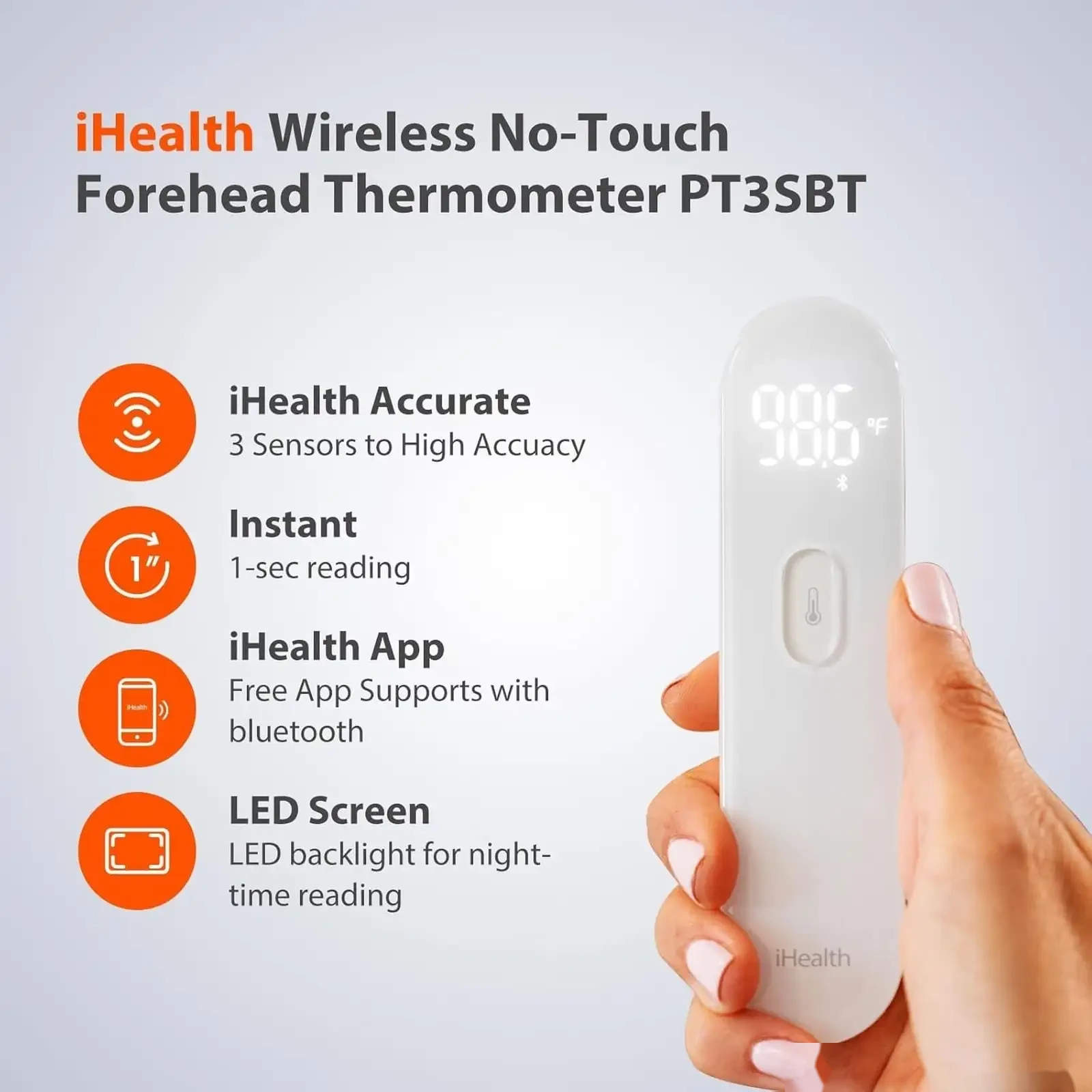 Бесконтактный термометр Xiaomi iHealth PT3 — фото 4