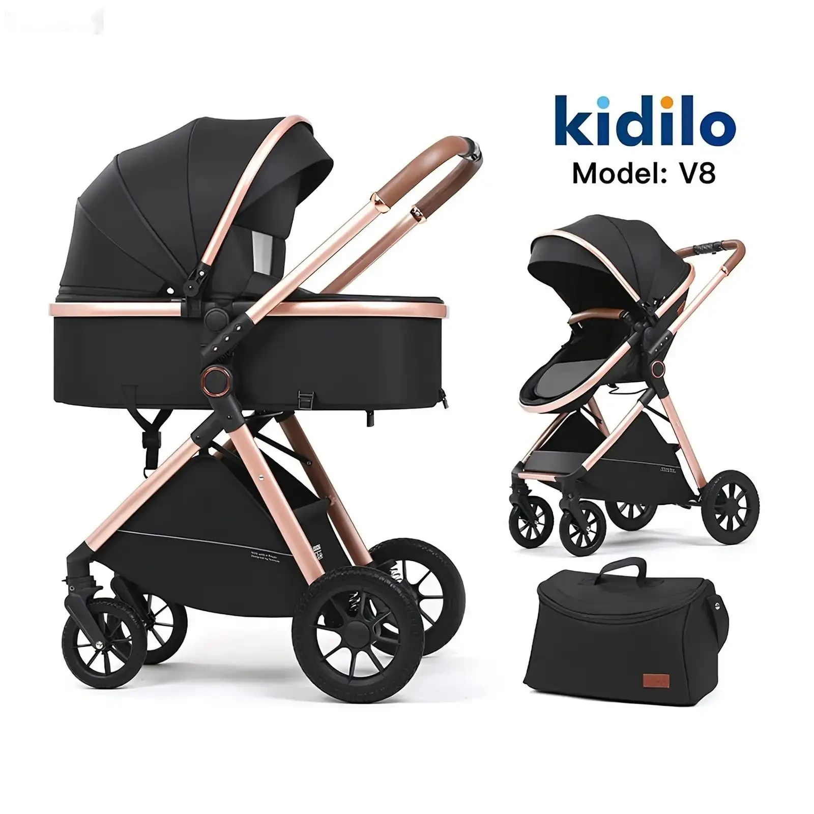 Коляска для новорождённых Kidilo 2 в 1 — фото 2
