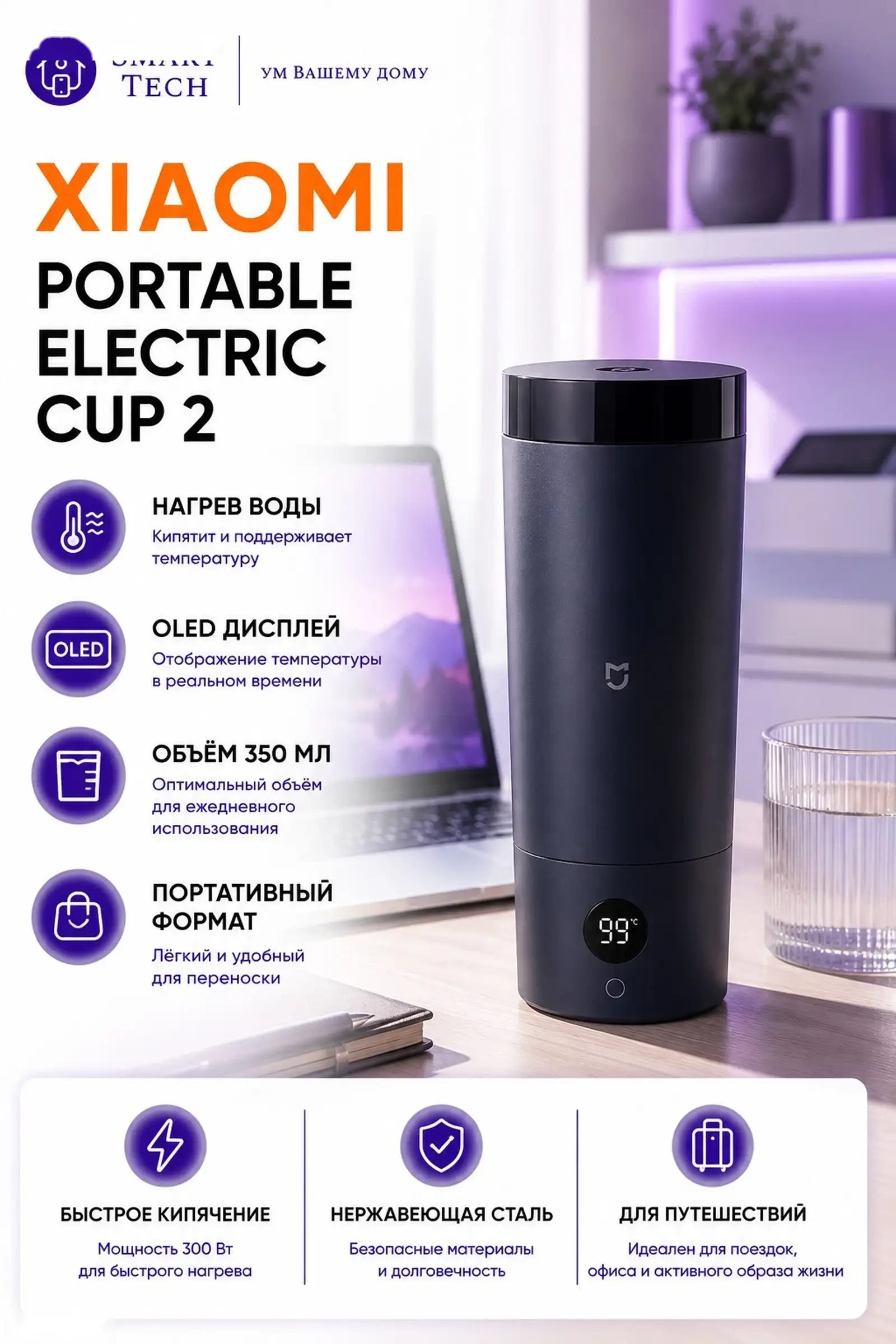 Термос с подогревом Mijia Portable Electric Cup 2