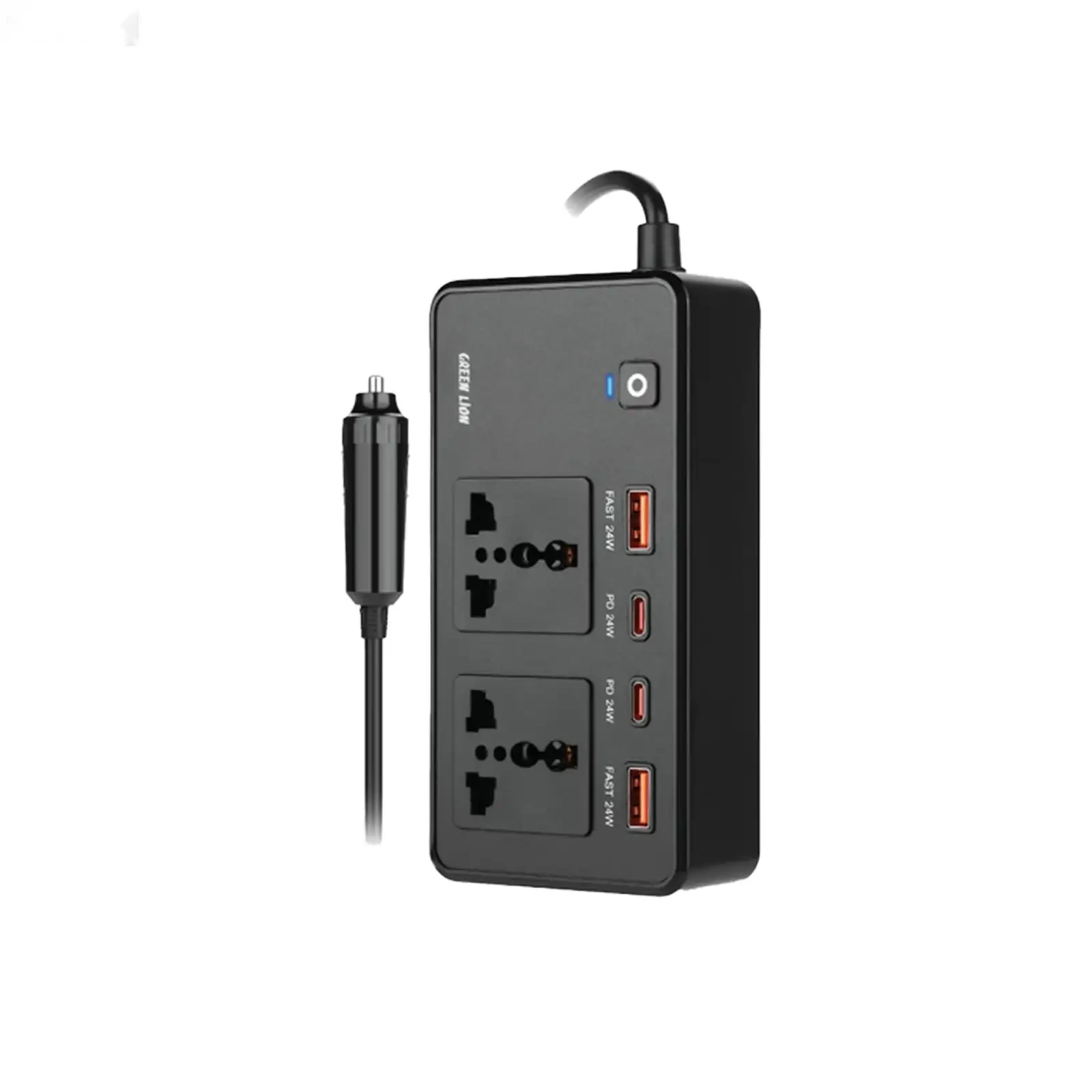 Автомобильный инверторGreen lion GC-200 Car Inverter PD24W черный — фото 2