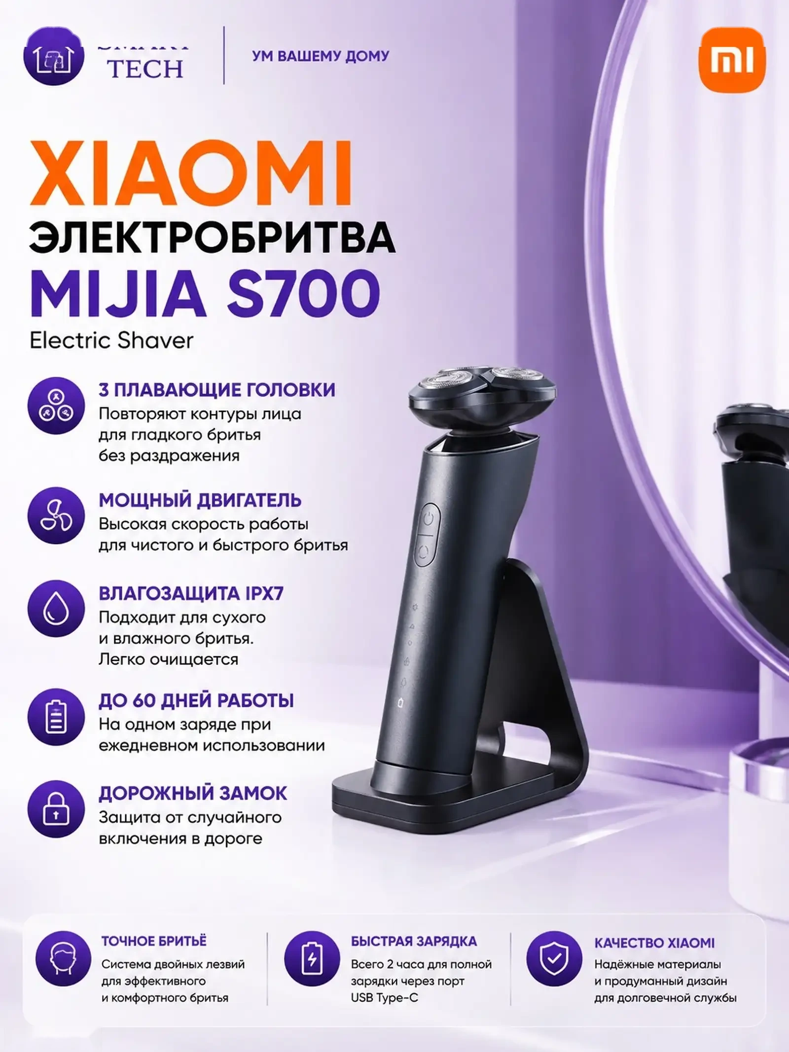 Электробритва Xiaomi Mi Electric Shaver S700