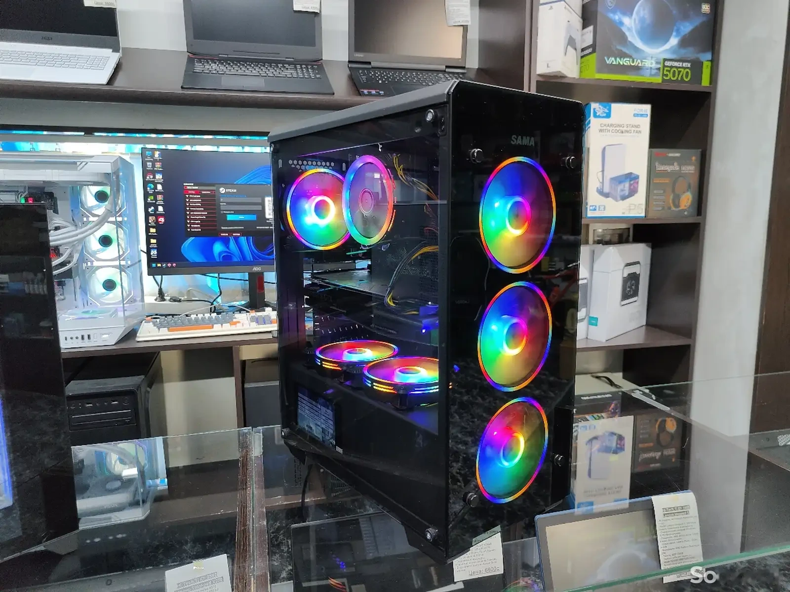 Игровой персональный компьютер Sama Black Argb i5-9400f 16GB/SSD 512GB GTX 1660T