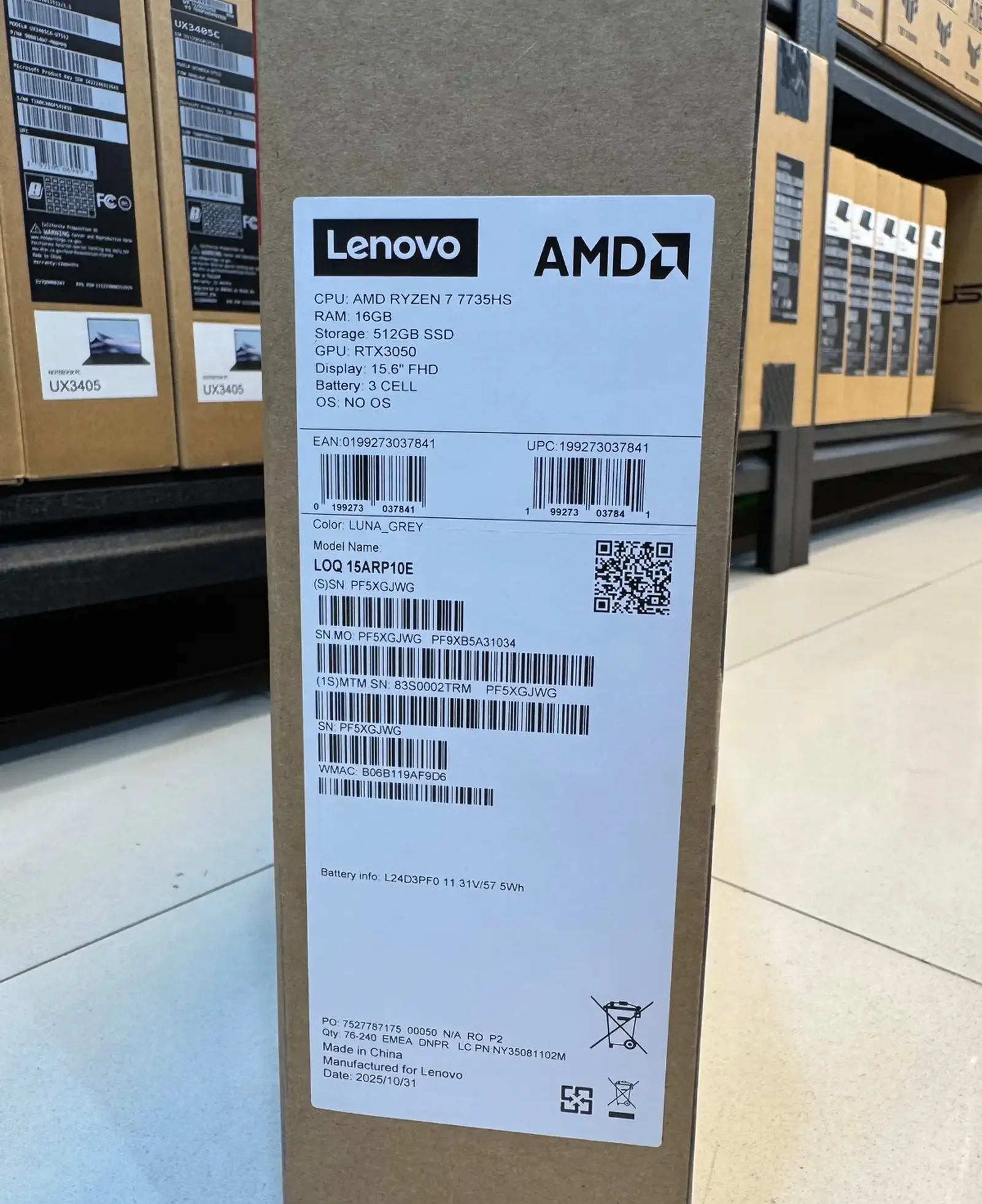 Ноутбук Lenovo LOQ Essential 15 Ryzen 7 7735HS 16GB 512SSD RTX 3050 6GB — фото 2