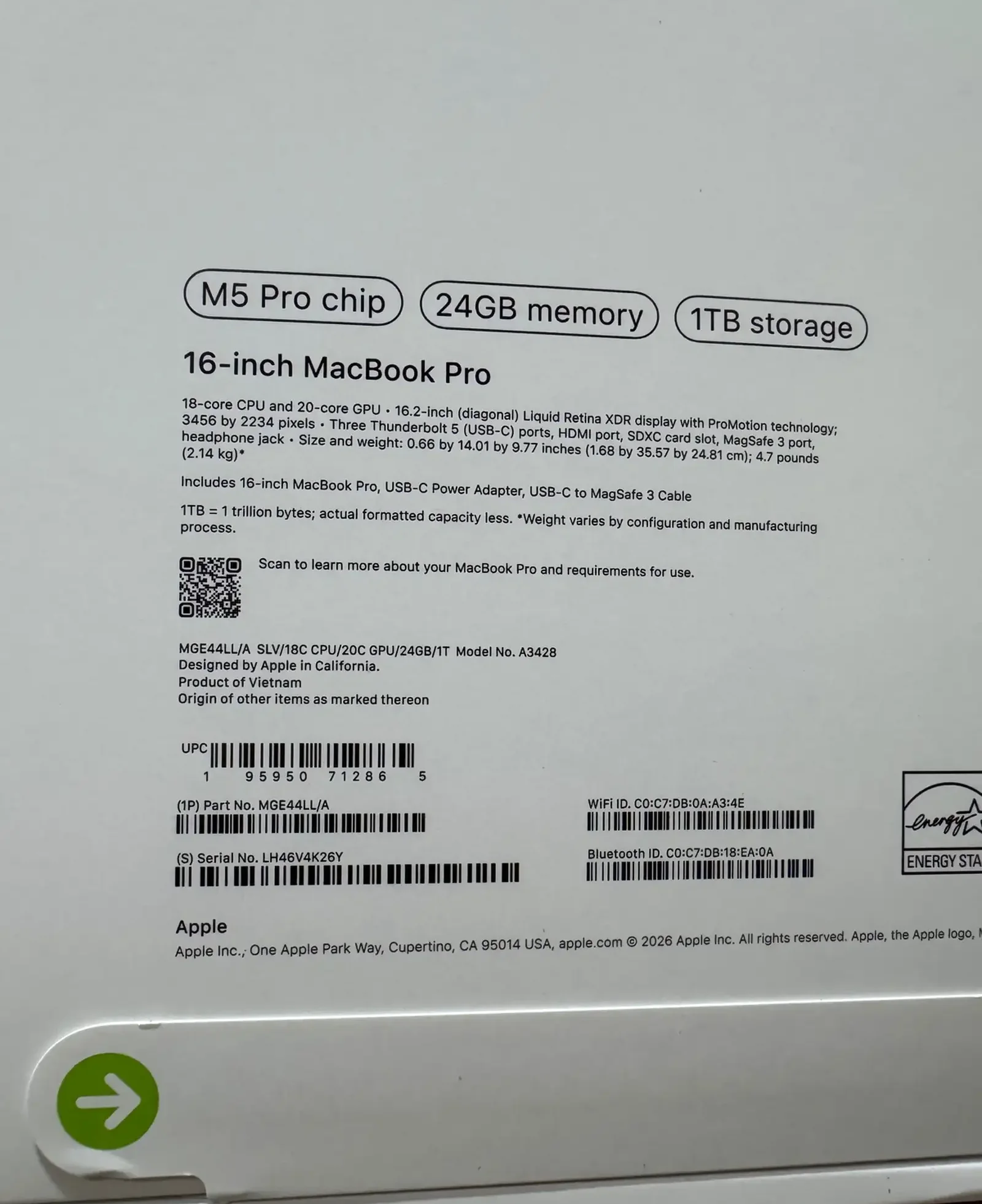 Ноутбук Apple MacBook Pro 16 M5 Pro 24GB 1TB SSD — фото 3