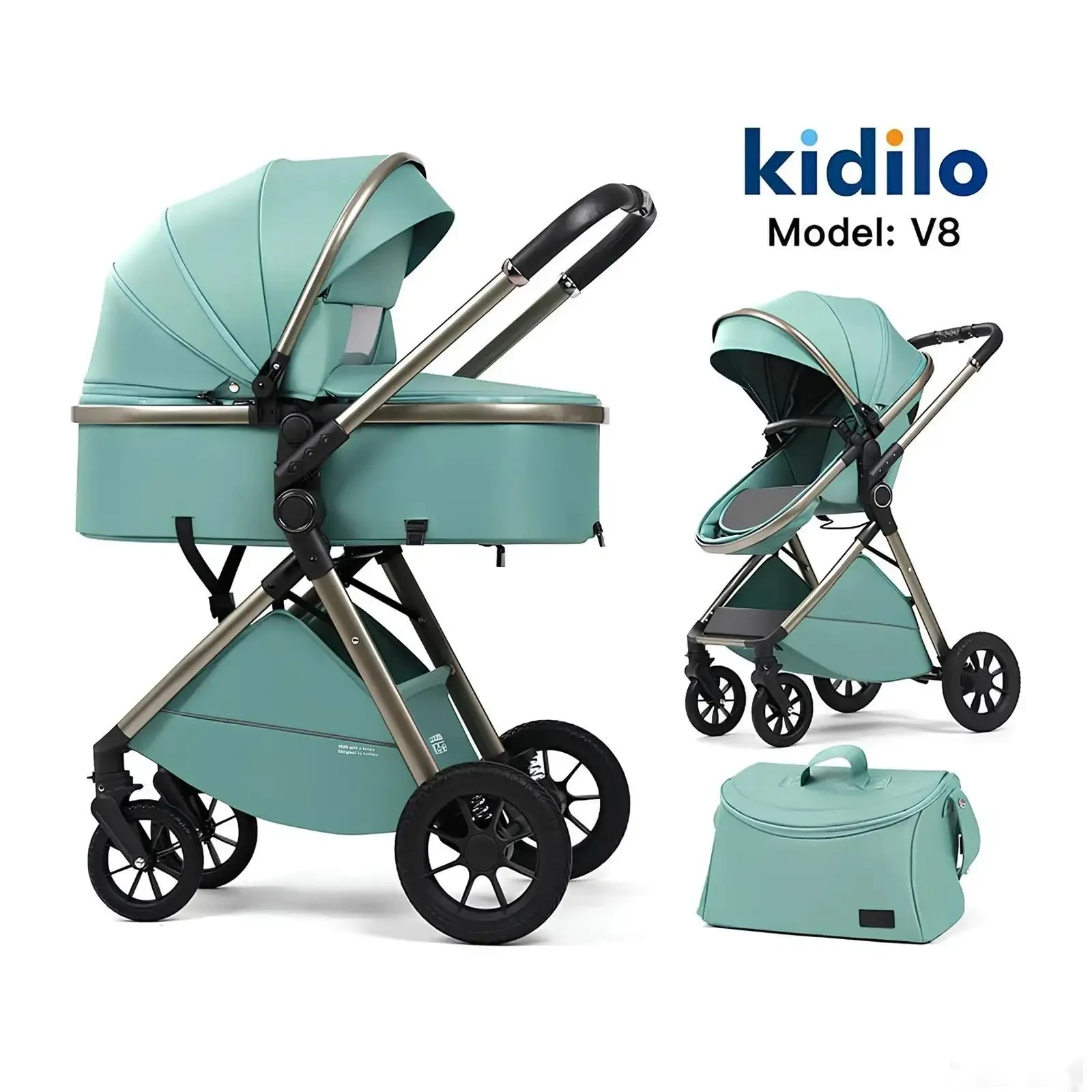Коляска для новорождённых Kidilo 2 в 1 — фото 3