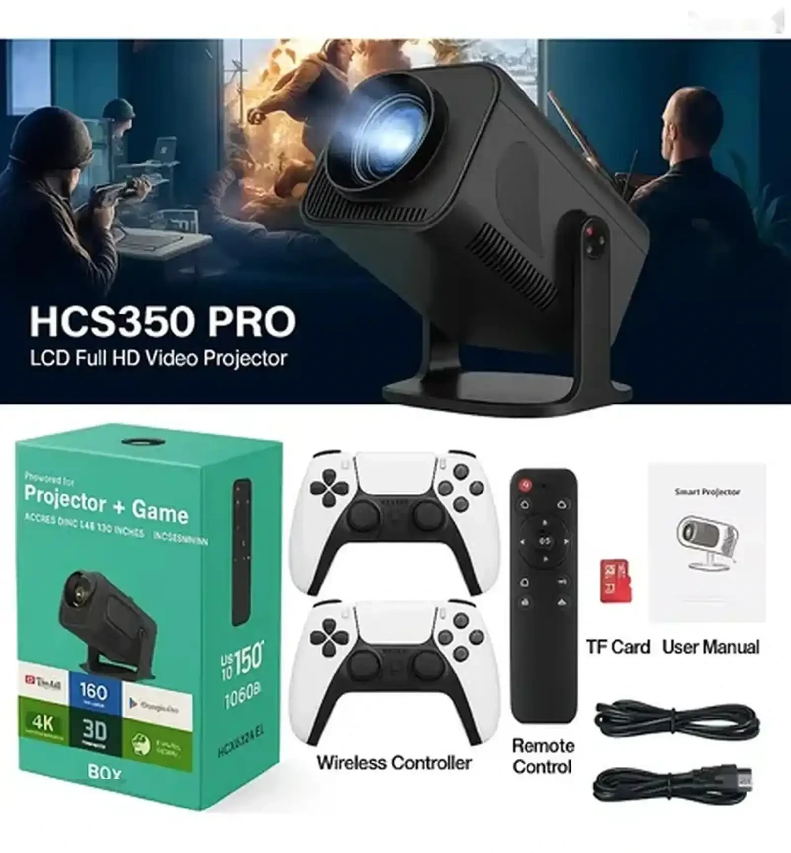 Игровой 4К смарт-проектор HCS350 MINI — фото 2
