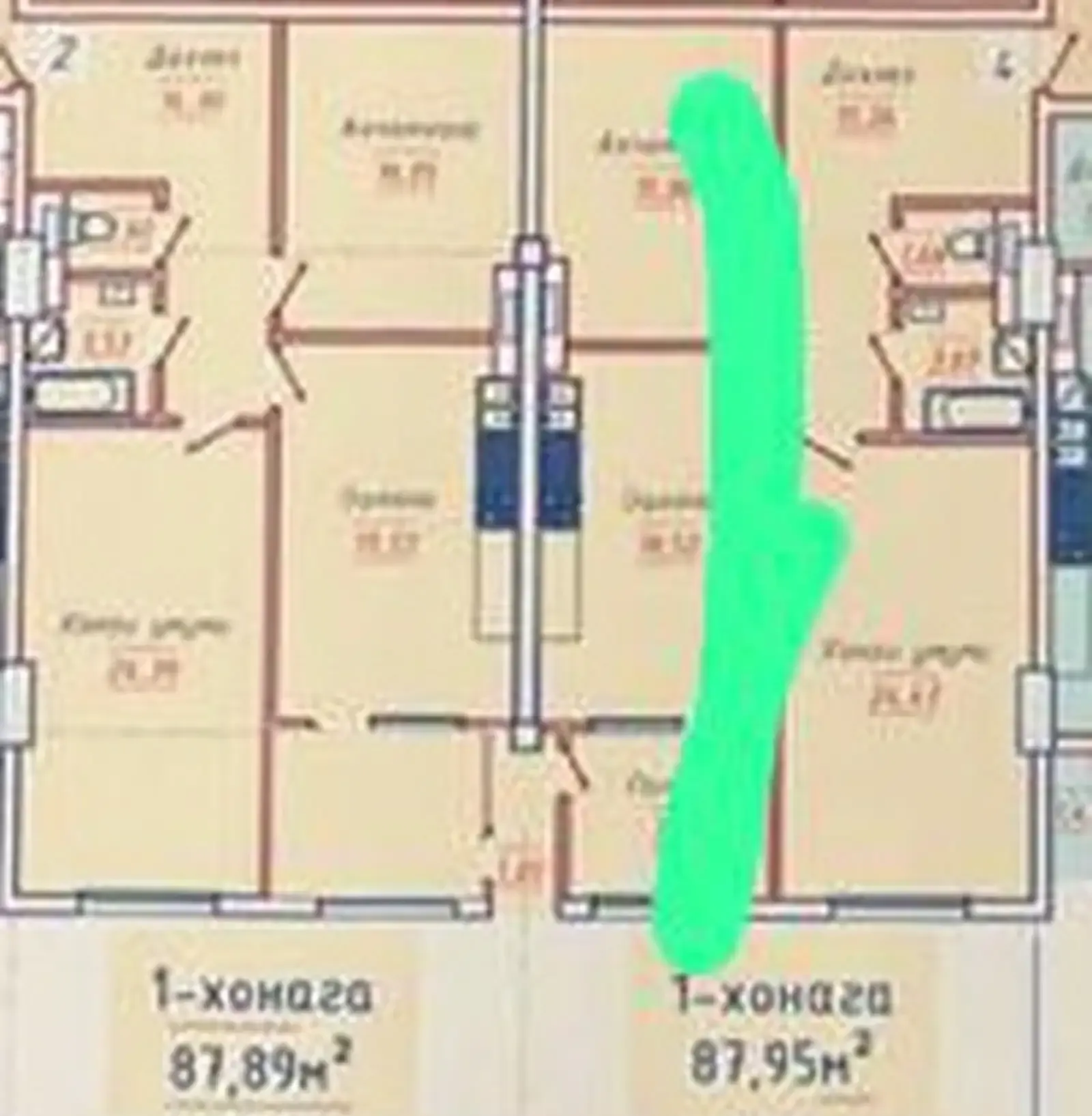 2-комн. квартира, 10 этаж, 87 м², Волна, Парк Куруши Кабир