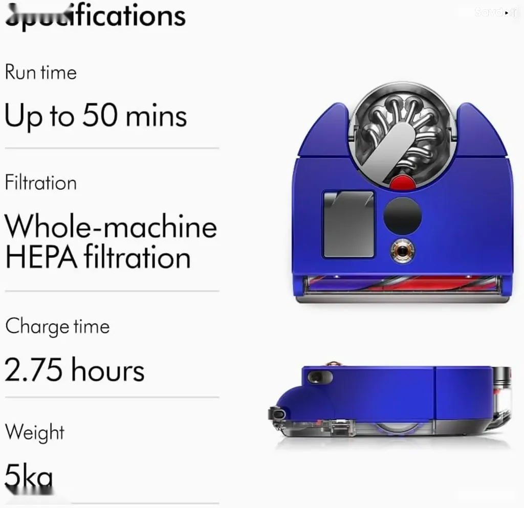 Робот-пылесос Dyson 360 Vis Nav с интеллектуальной навигацией, Версия Hong Kong