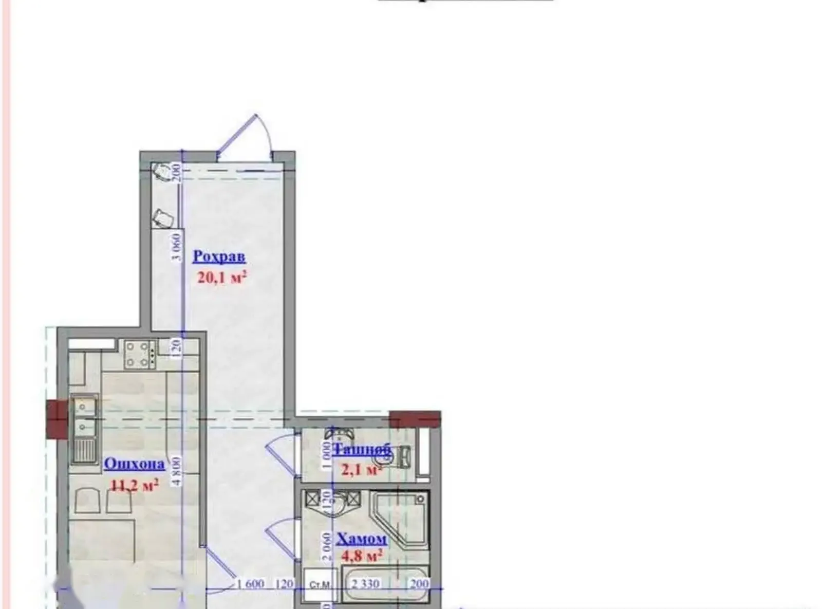 3-комн. квартира, 13 этаж, 99 м², Шохмансур