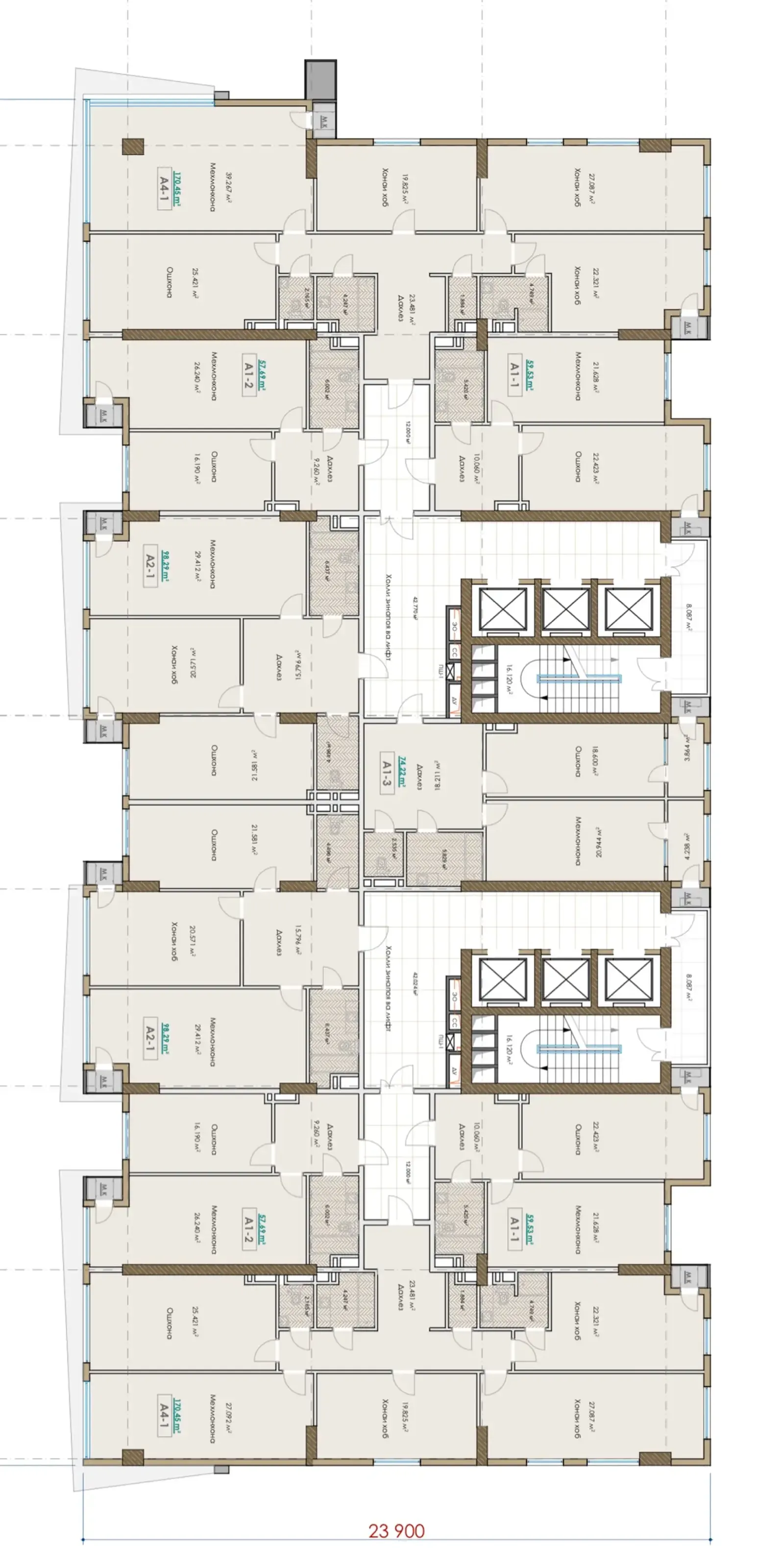2-комн. квартира, 12 этаж, 60 м², Мост Аэропорт, Магазин Ок '