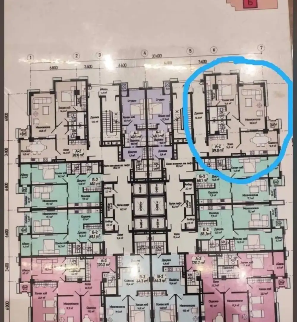 2-комн. квартира, 11 этаж, 89 м², Сино