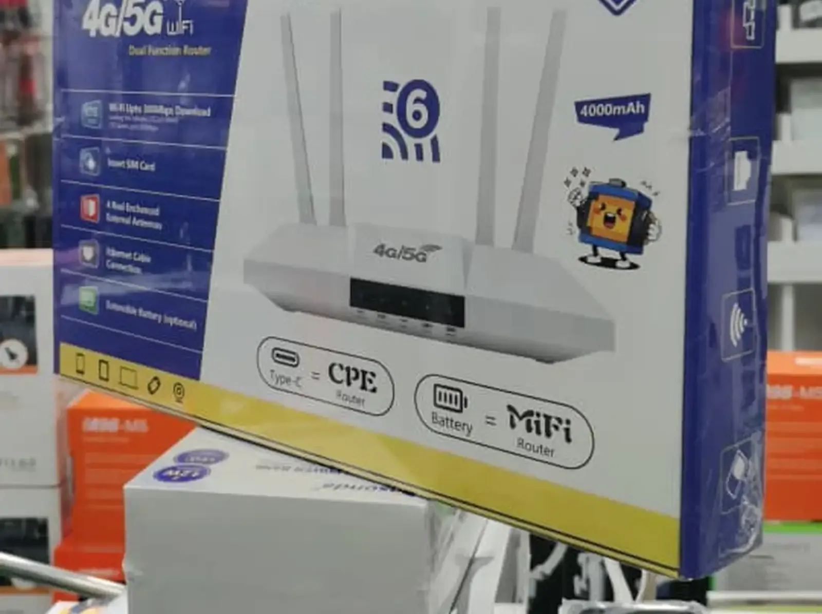 WiFi Роутер с сим картой и аккумулятором 4000mAh