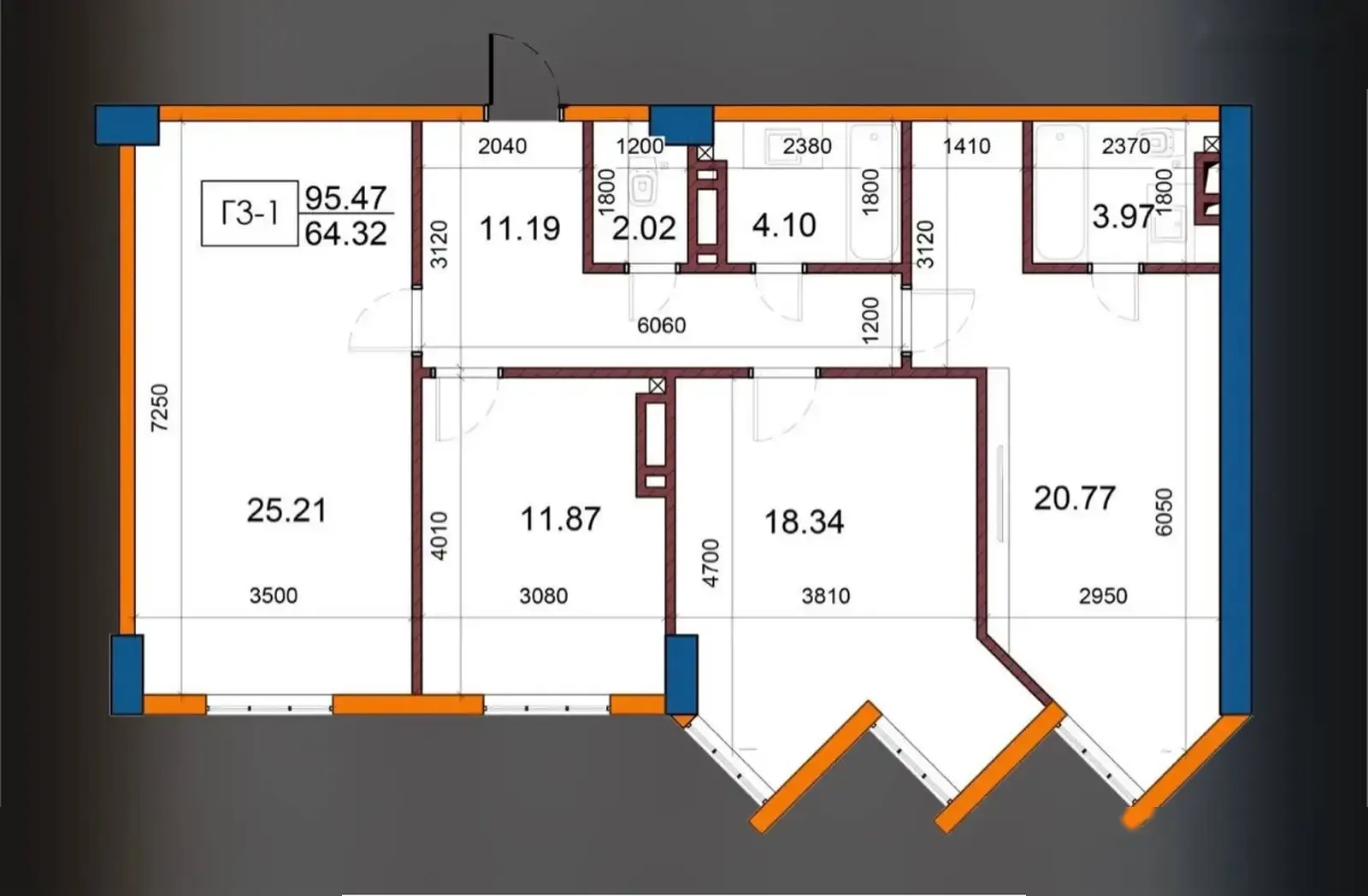 3-комн. квартира, 15 этаж, 97 м², И. Сомони
