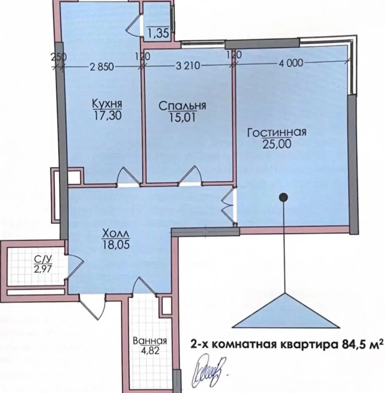 2-комн. квартира, 8 этаж, 85 м², Шохмансур