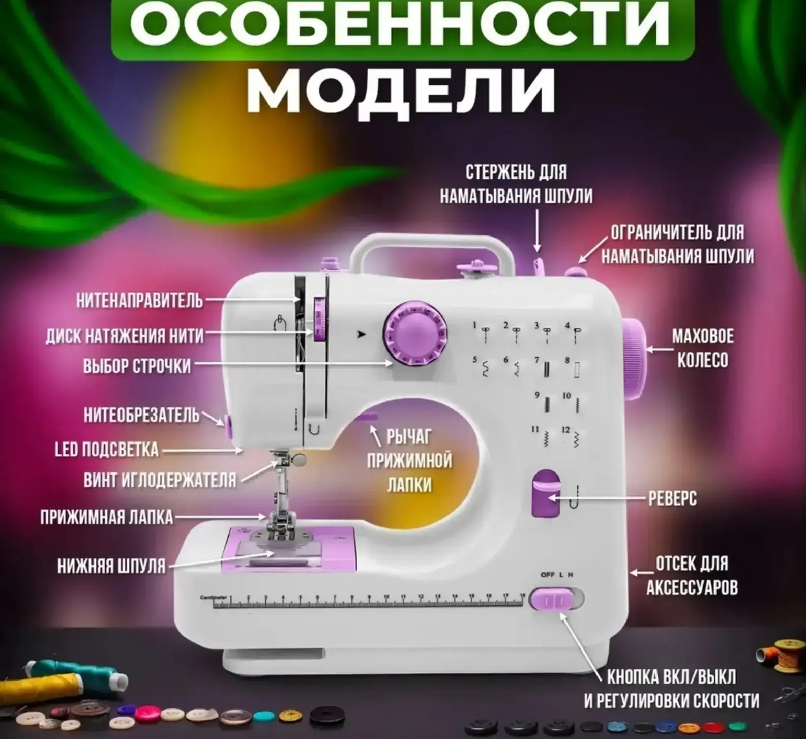 Эргономичная Швейная машинка