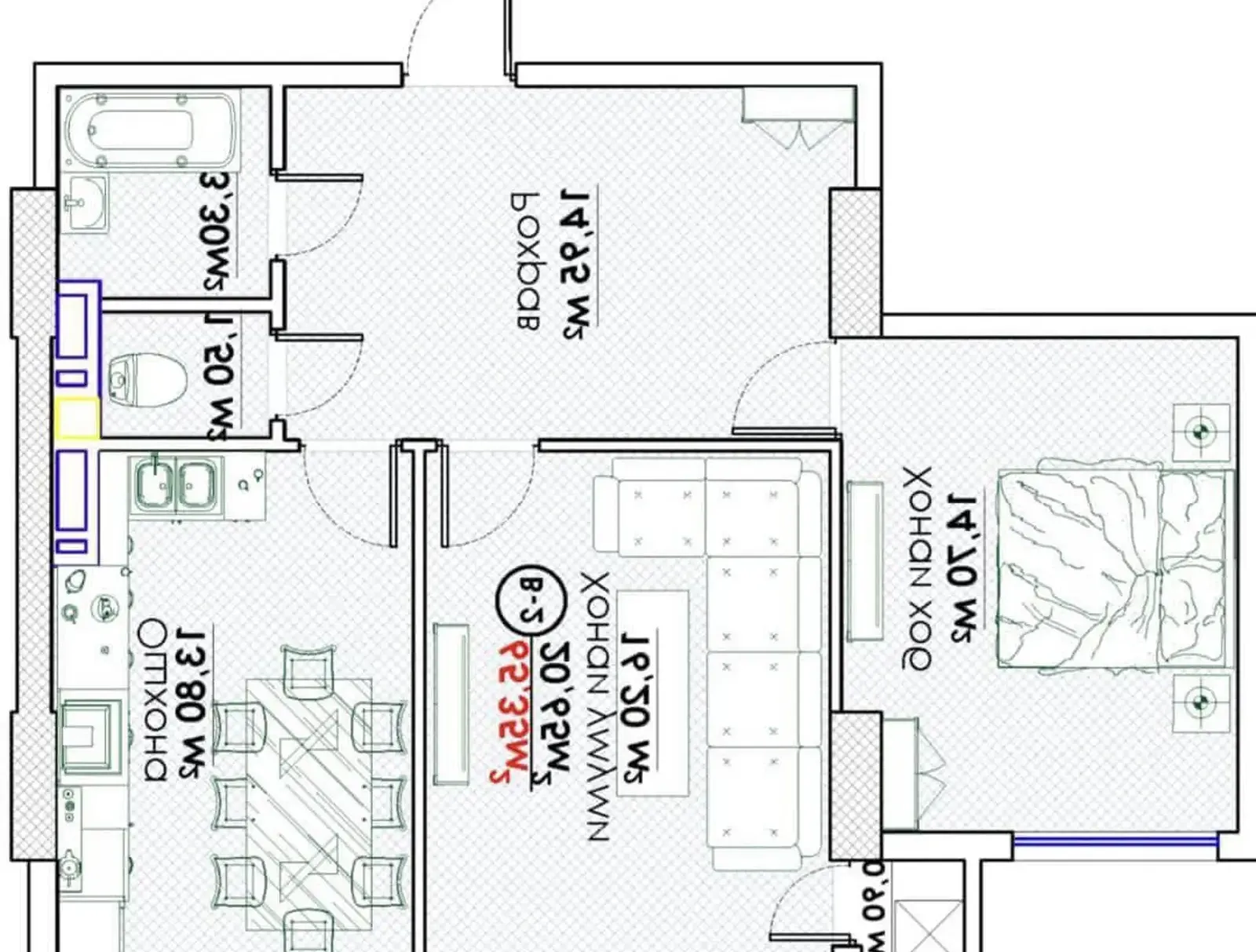 2-комн. квартира, 13 этаж, 65 м², Исмоили сомони