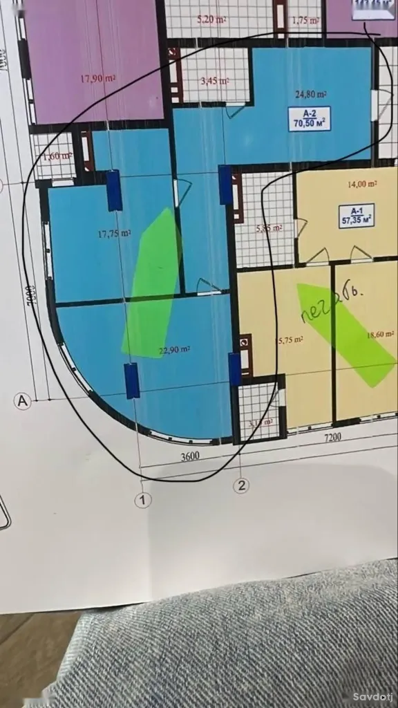 2-комн. квартира, 14 этаж, 70 м², Сино