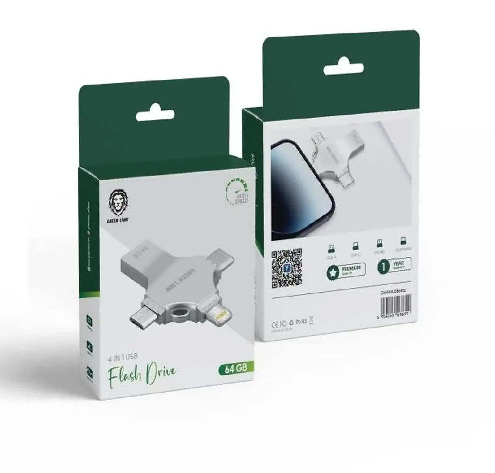 Флеш накопителя Green Lion 4 in 1 USB Flash Drive 64GB
