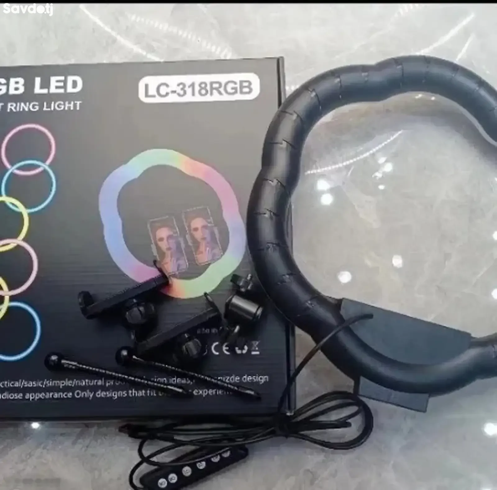 Кольцевая лампа цветок RGB LC-