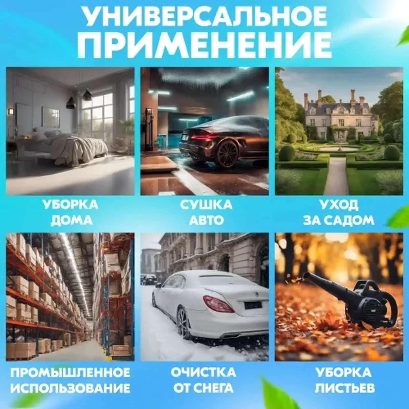 Воздуходувка портативная 2 АКБ аккумуляторная — фото 3