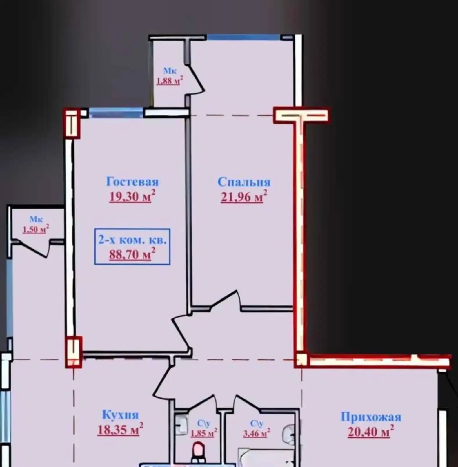 3-комн. квартира, 3 этаж, 89 м², И.Сомони