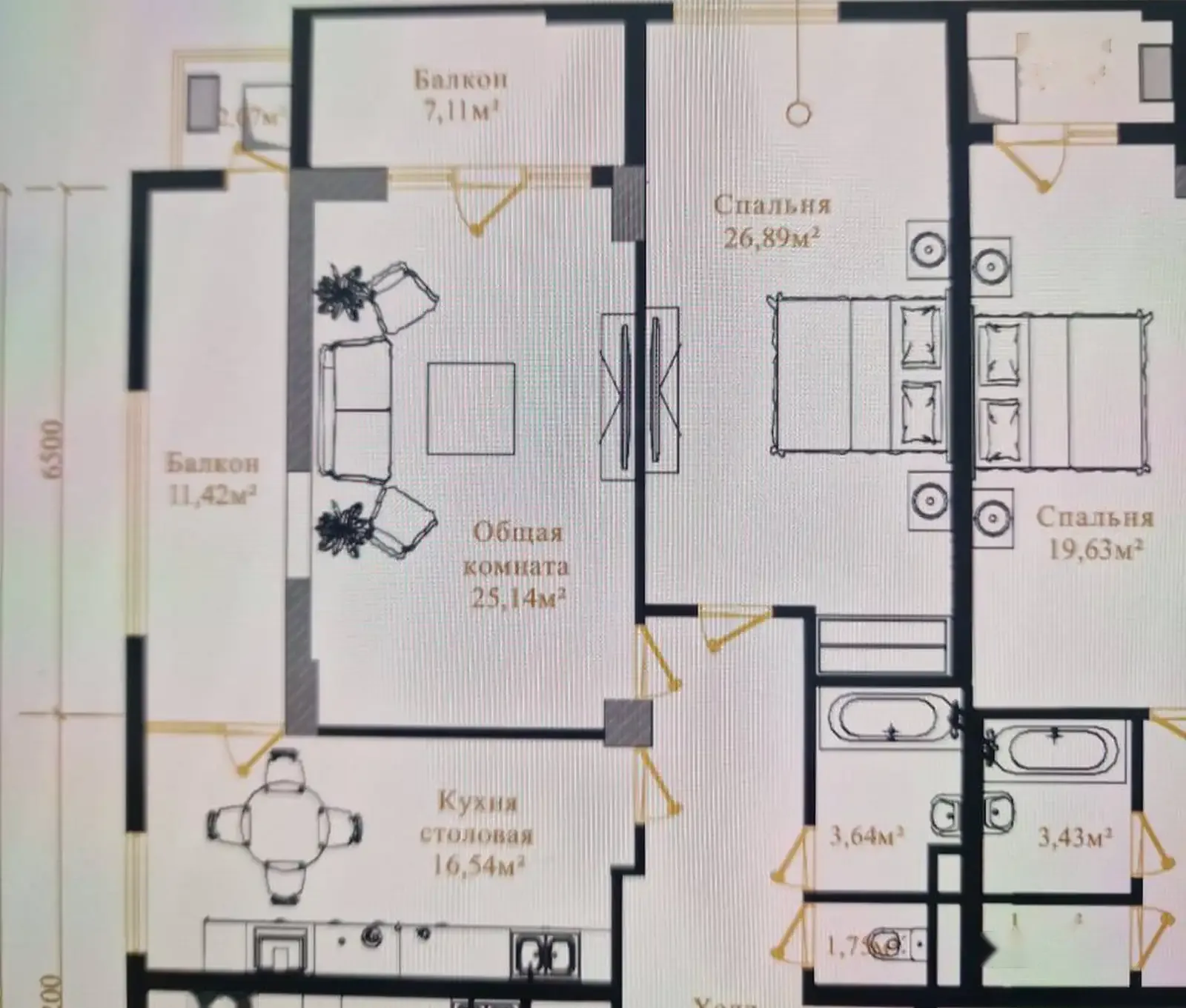 3-комн. квартира, 11 этаж, 120 м², Фирдавси