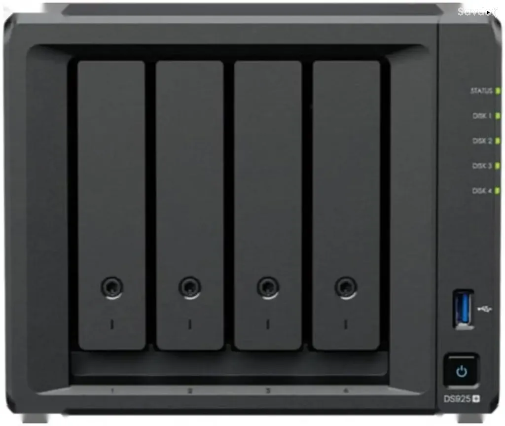 Сетевое хранилище Synology DiskStation DS925 plus, 4-Bay NAS AMD Ryzen 4ГБ ECC