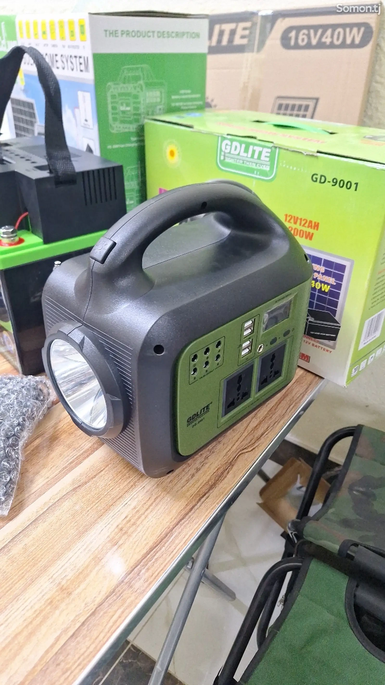 GD9001Portable перезаряжаемый комплект освещения для кемпинга, домашние системы