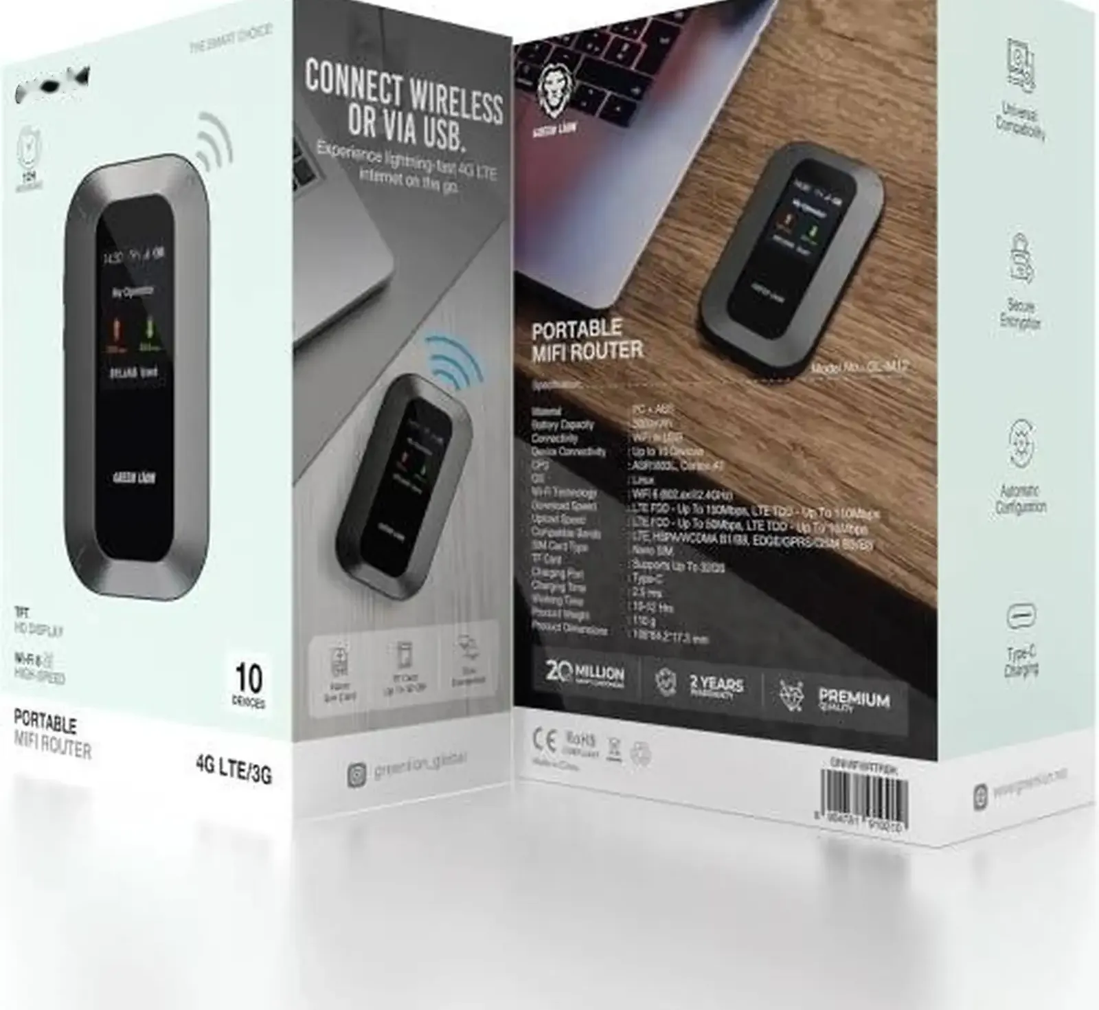 Карманный Wi-Fi роутер GreenLion Portable Mifi Router