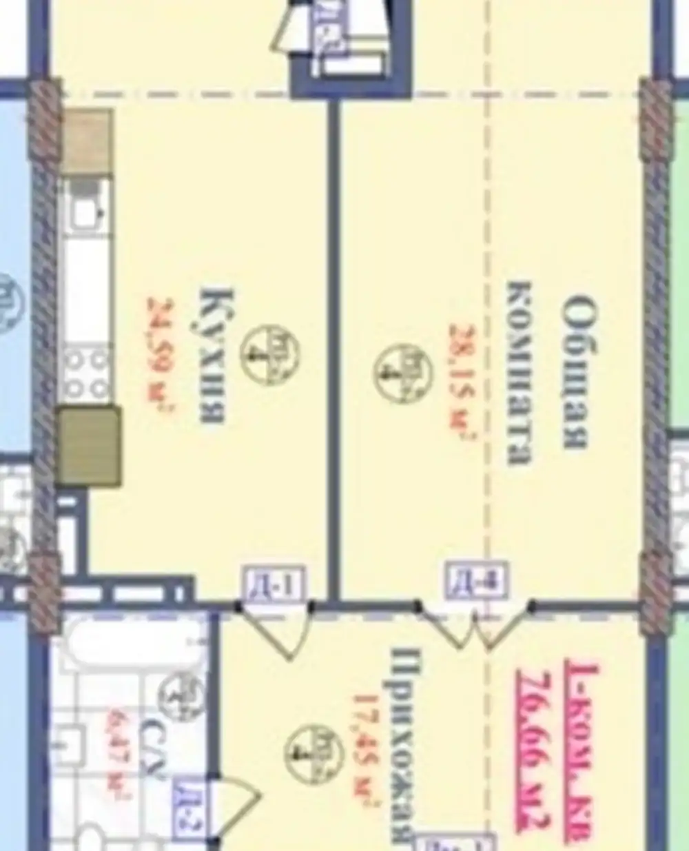1-комн. квартира, 7 этаж, 78 м², И. Сомони