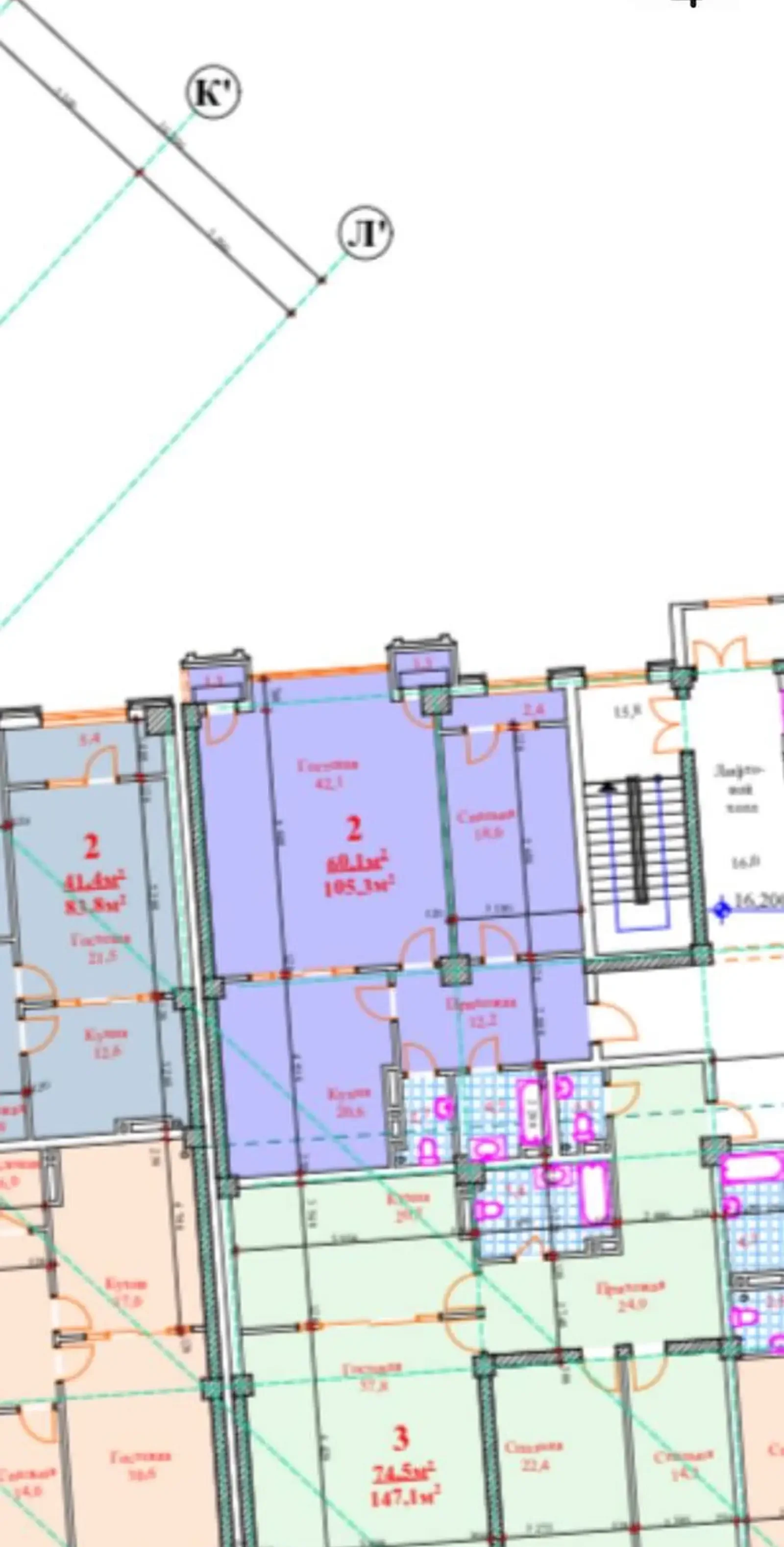 2-комн. квартира, 4 этаж, 105 м², Исмоили Сомони, ру ба руи ЦУМ