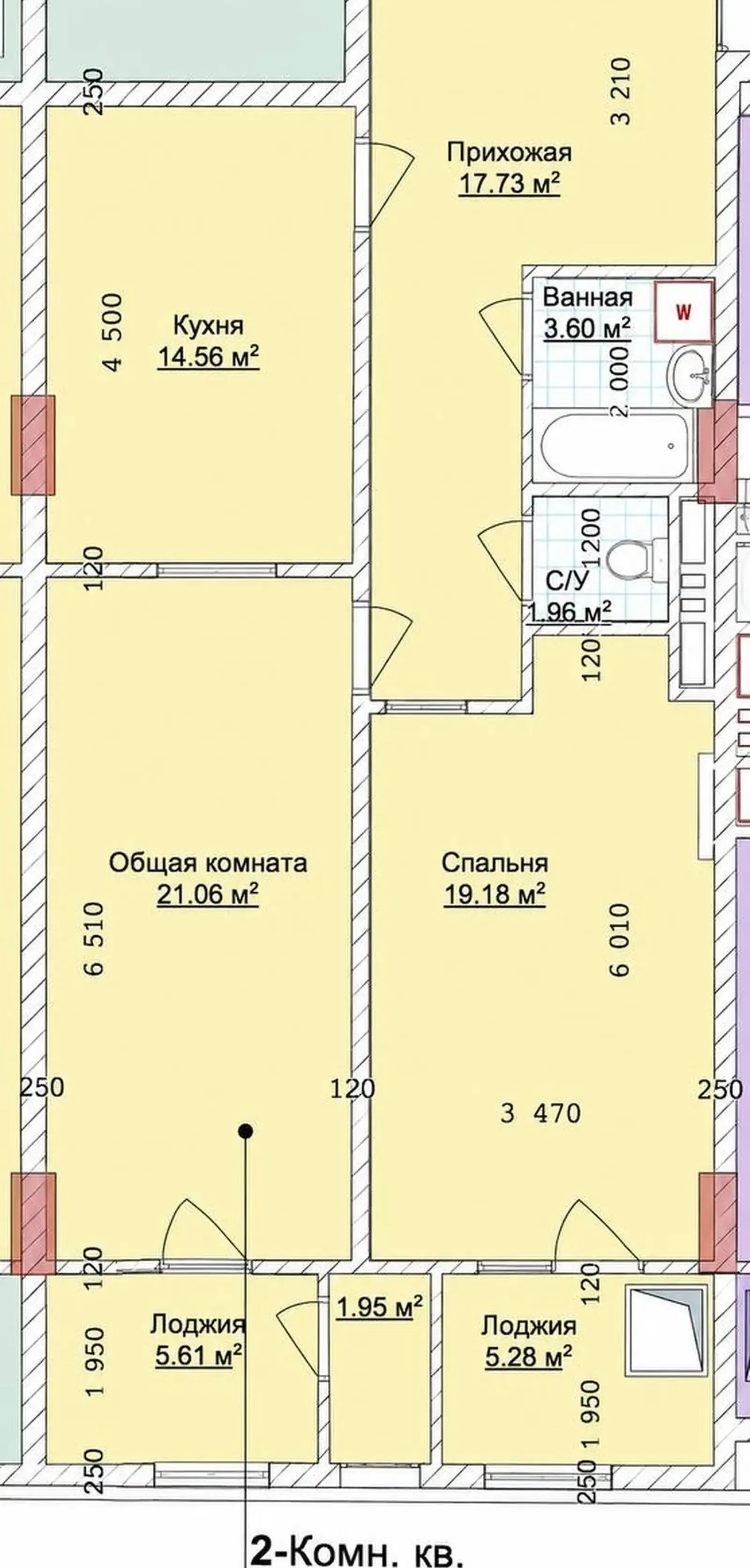2-комн. квартира, 13 этаж, 91 м², Сино