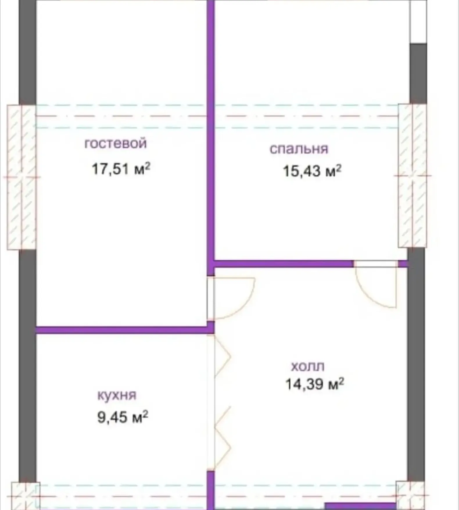 2-комн. квартира, 11 этаж, 67 м², Сино