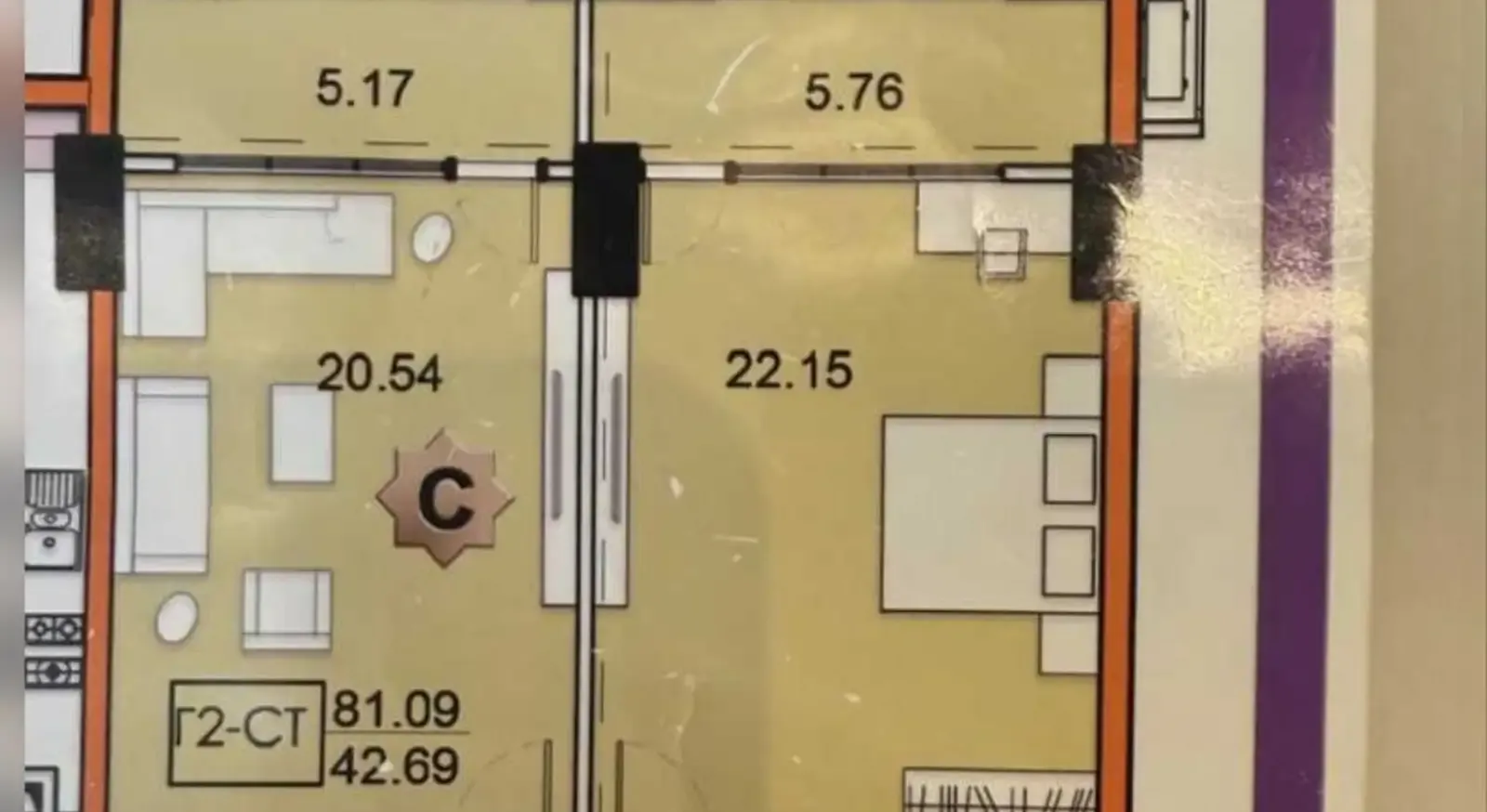 2-комн. квартира, 10 этаж, 81 м², Сомони