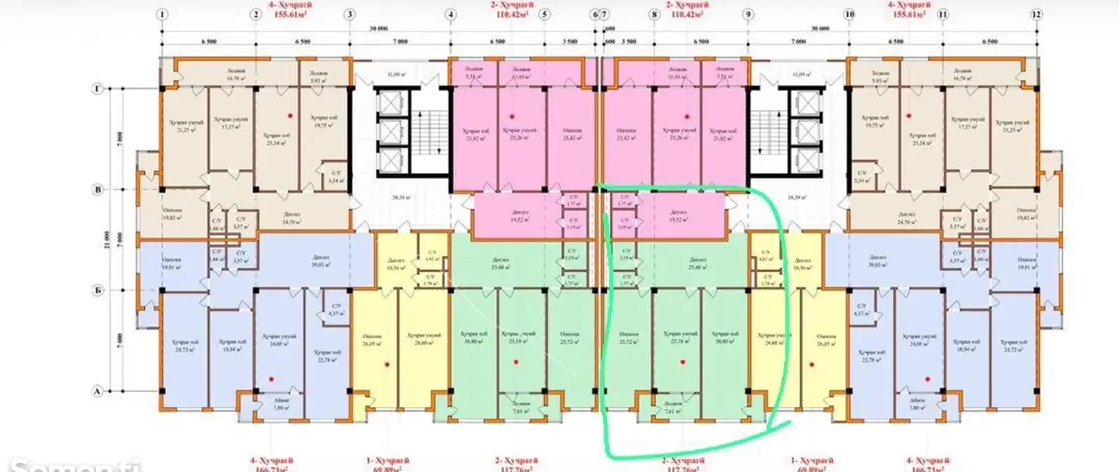 2-комн. квартира, 10 этаж, 117 м², Шохмансур