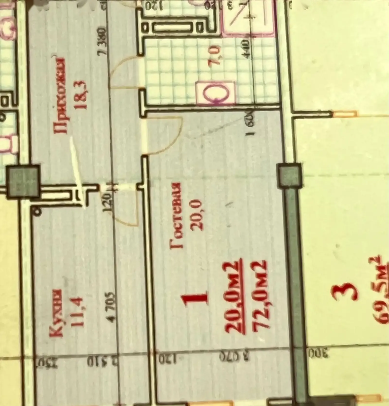 1-комн. квартира, 7 этаж, 72 м², Сомони