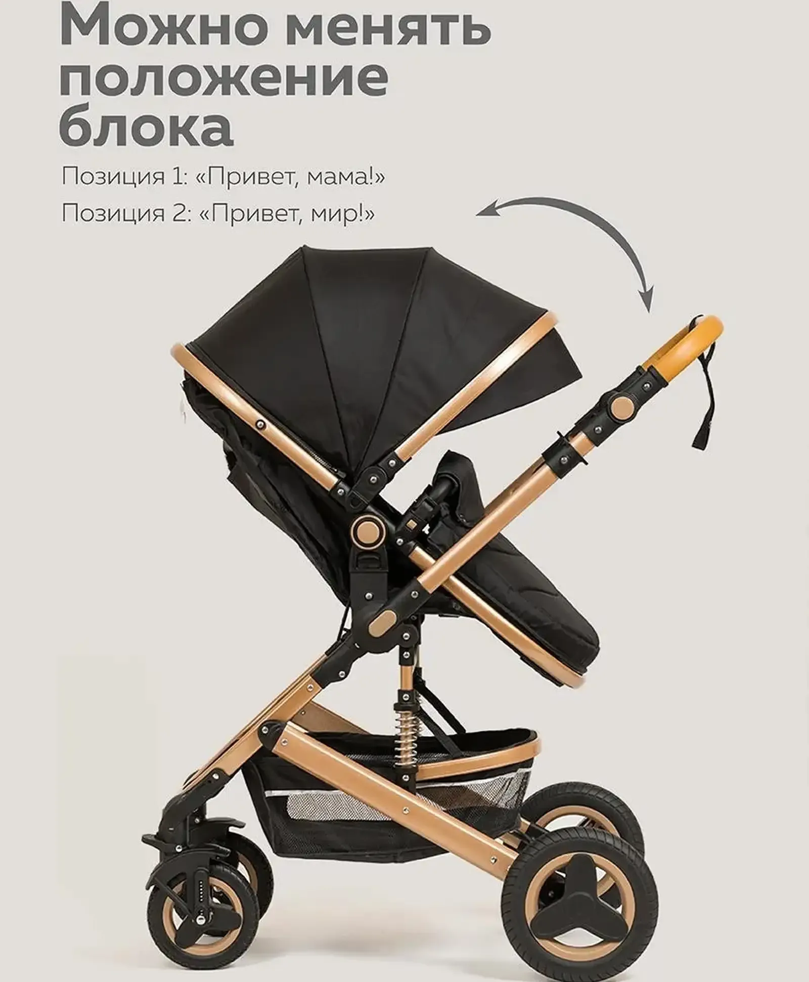 Коляска для новорождённых 2 в 1 прогулочная