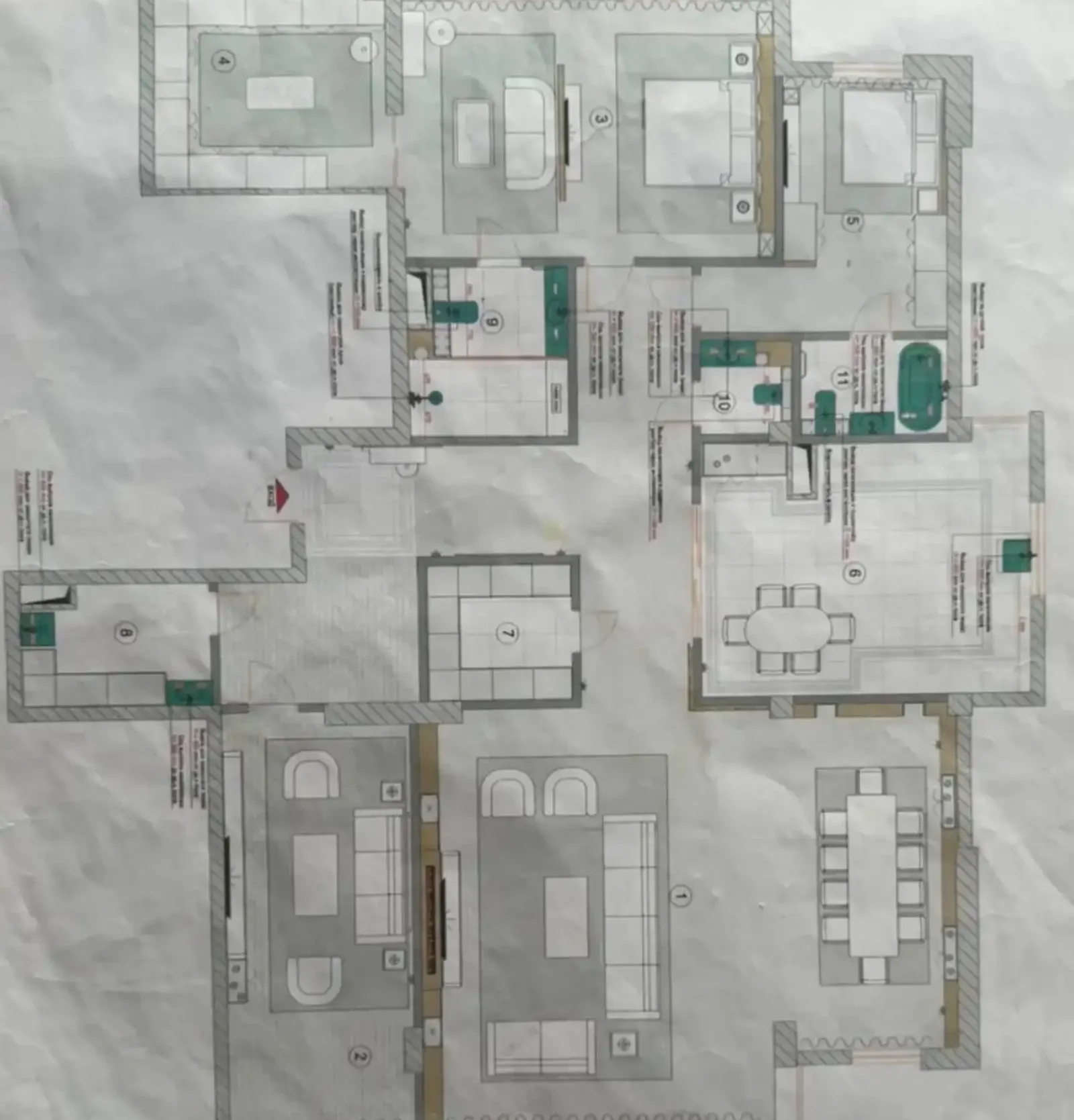 4-комн. квартира, 6 этаж, 254 м², Исмоили Сомони белый городок Сафо