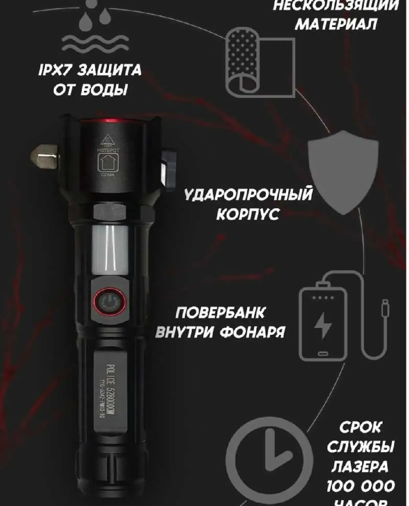 Мощный фонарь с дальностью 1000м
