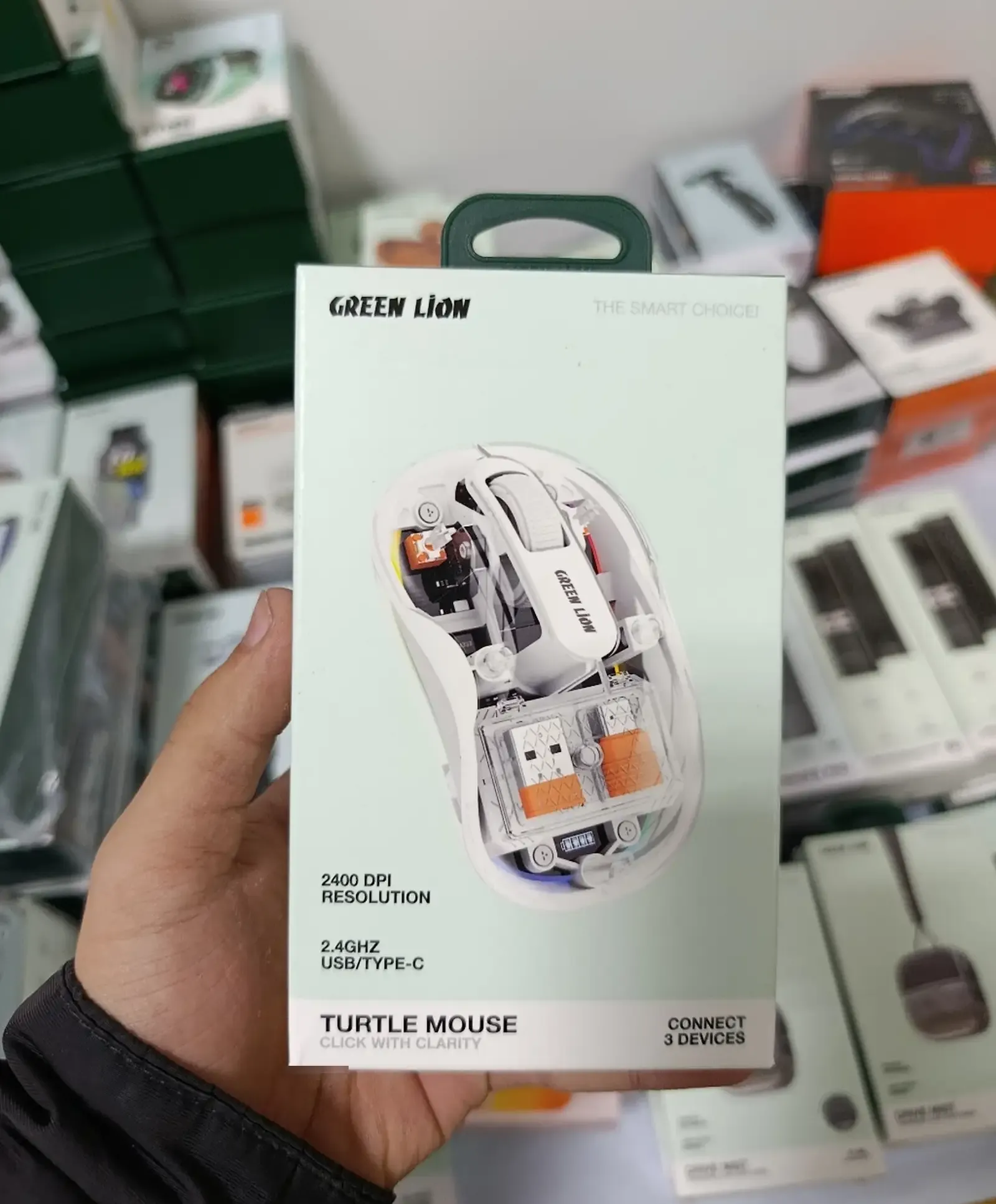 Мышь Green Lion Wireless Turtle Mouse 2400DPI, белый