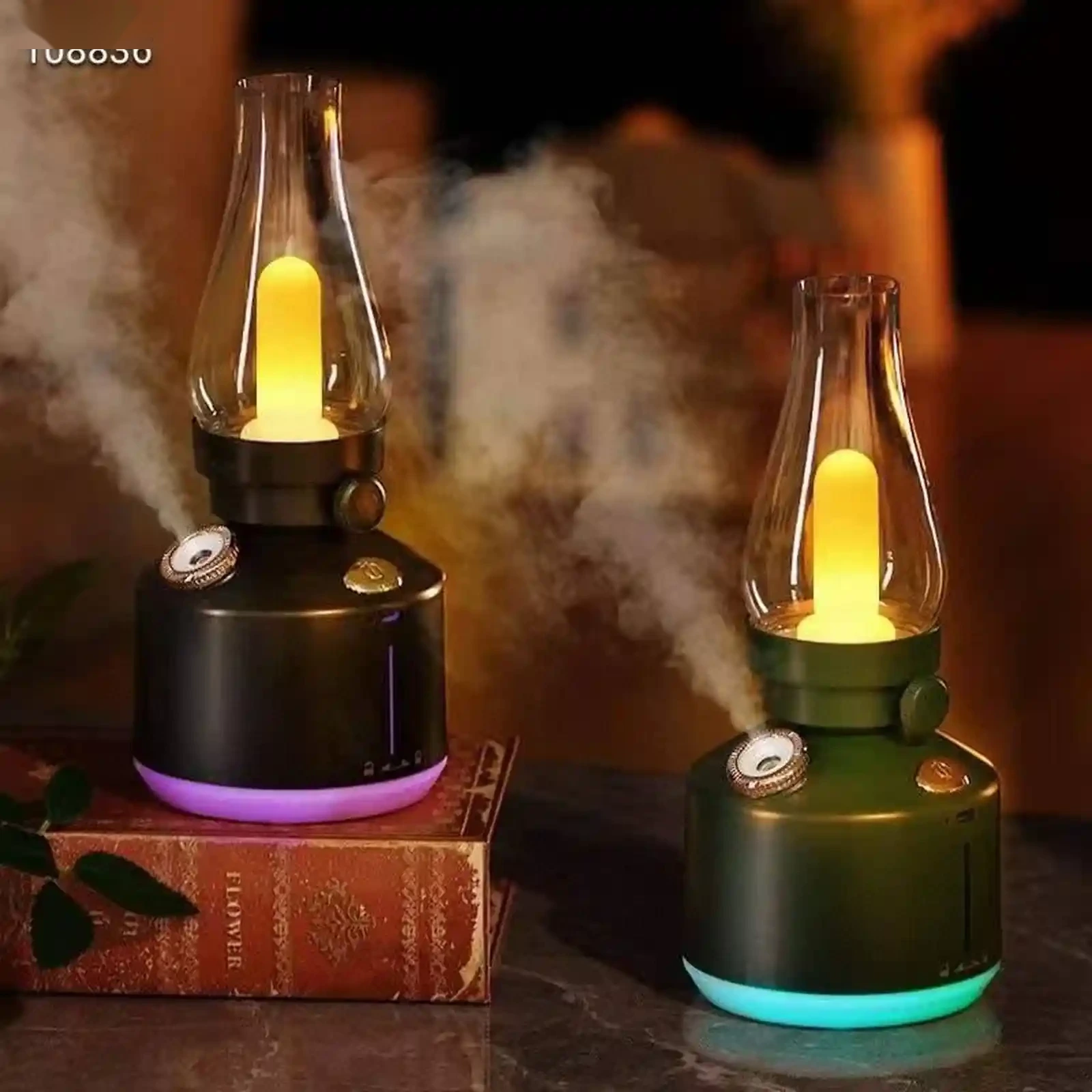 Ночник в стиле ретро с бесшумным туманом, USB-зарядка, емкость для воды 280 мл — фото 3